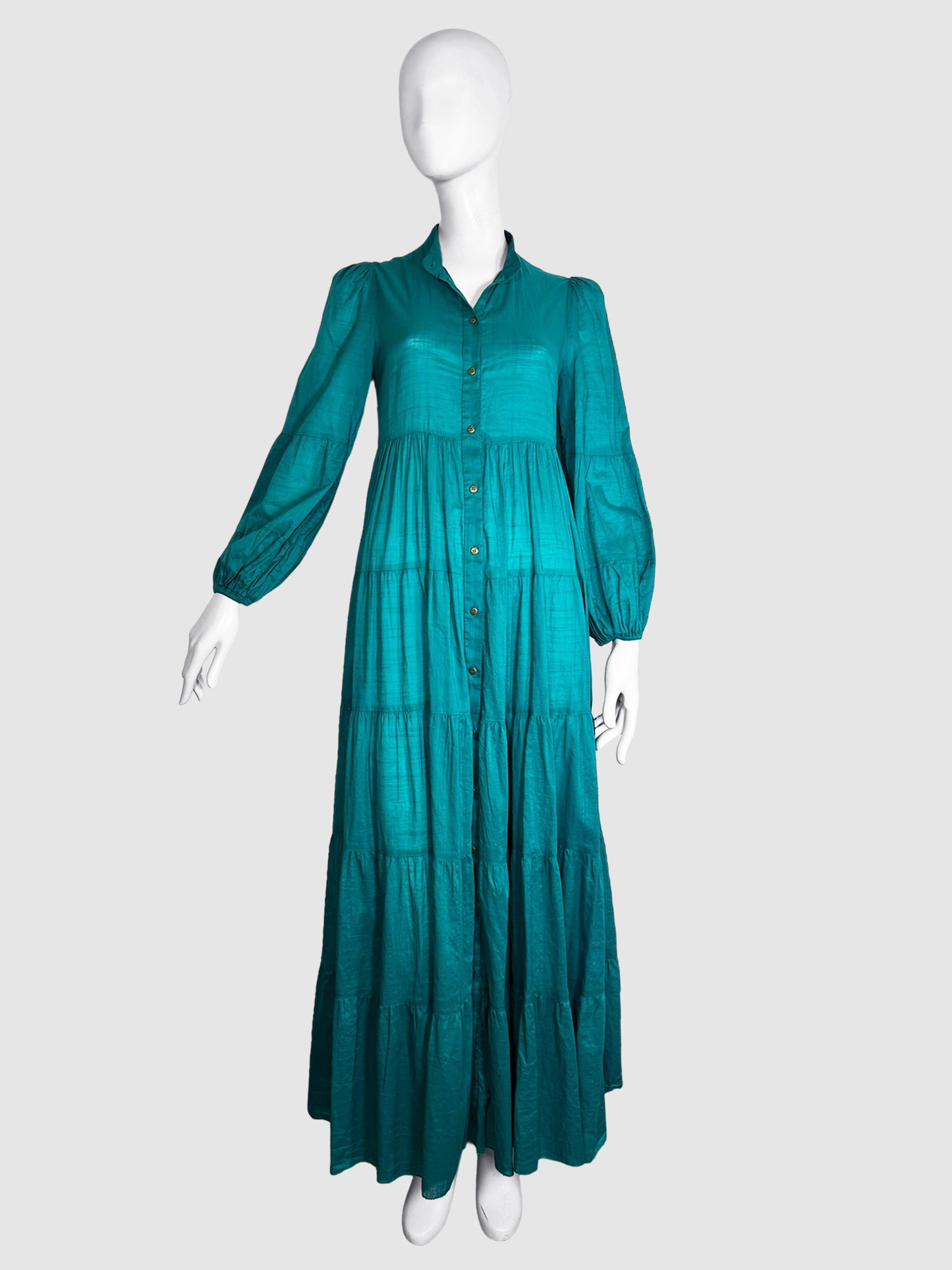 Tiered Button-Up Maxi Dress - Size 1