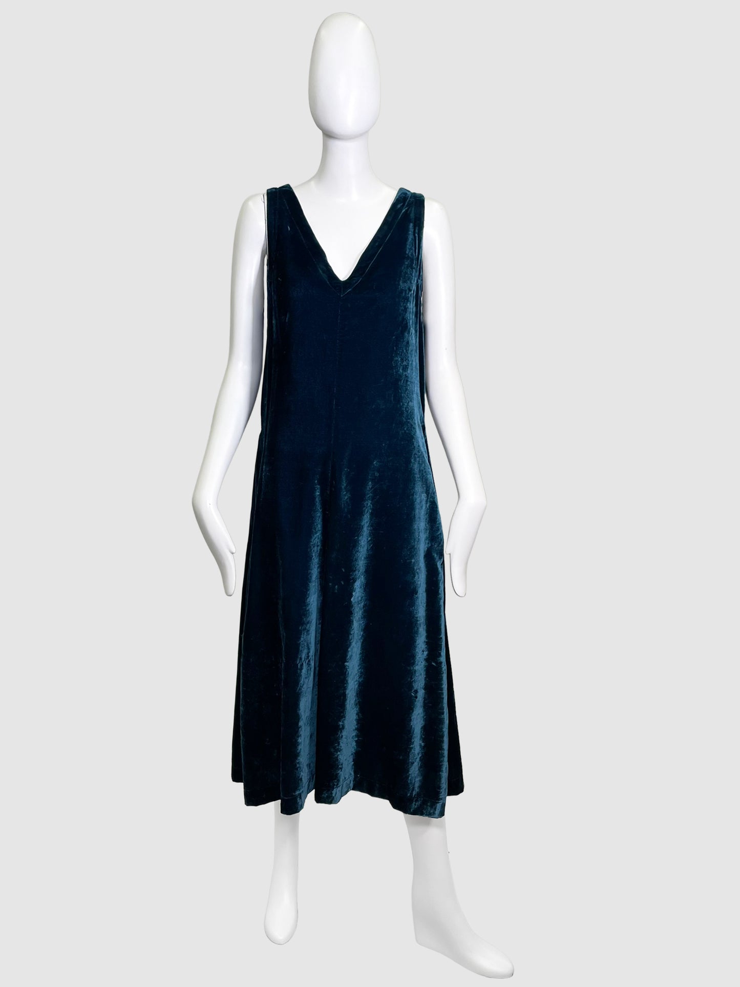 V-Neck Velvet Dress - Size 8