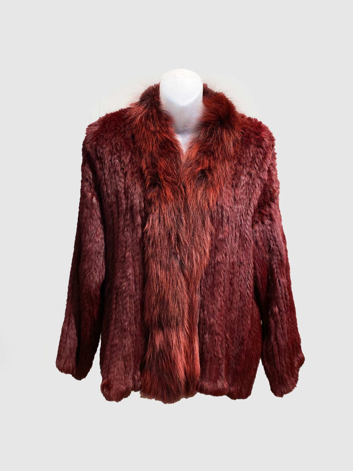 Elizabeth & James Burgundy Rabbit Jacket - Size M
