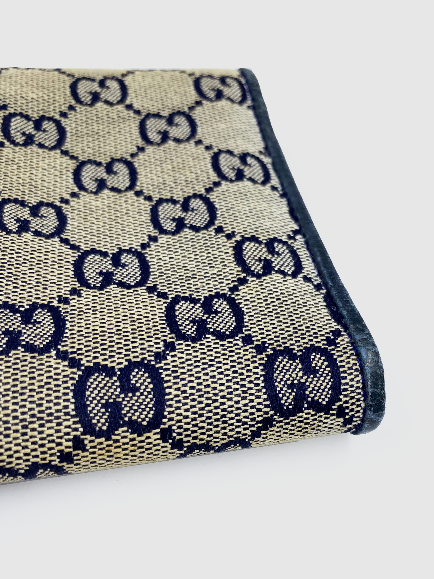Gucci Vintage Ophidia Navy Canvas Wallet