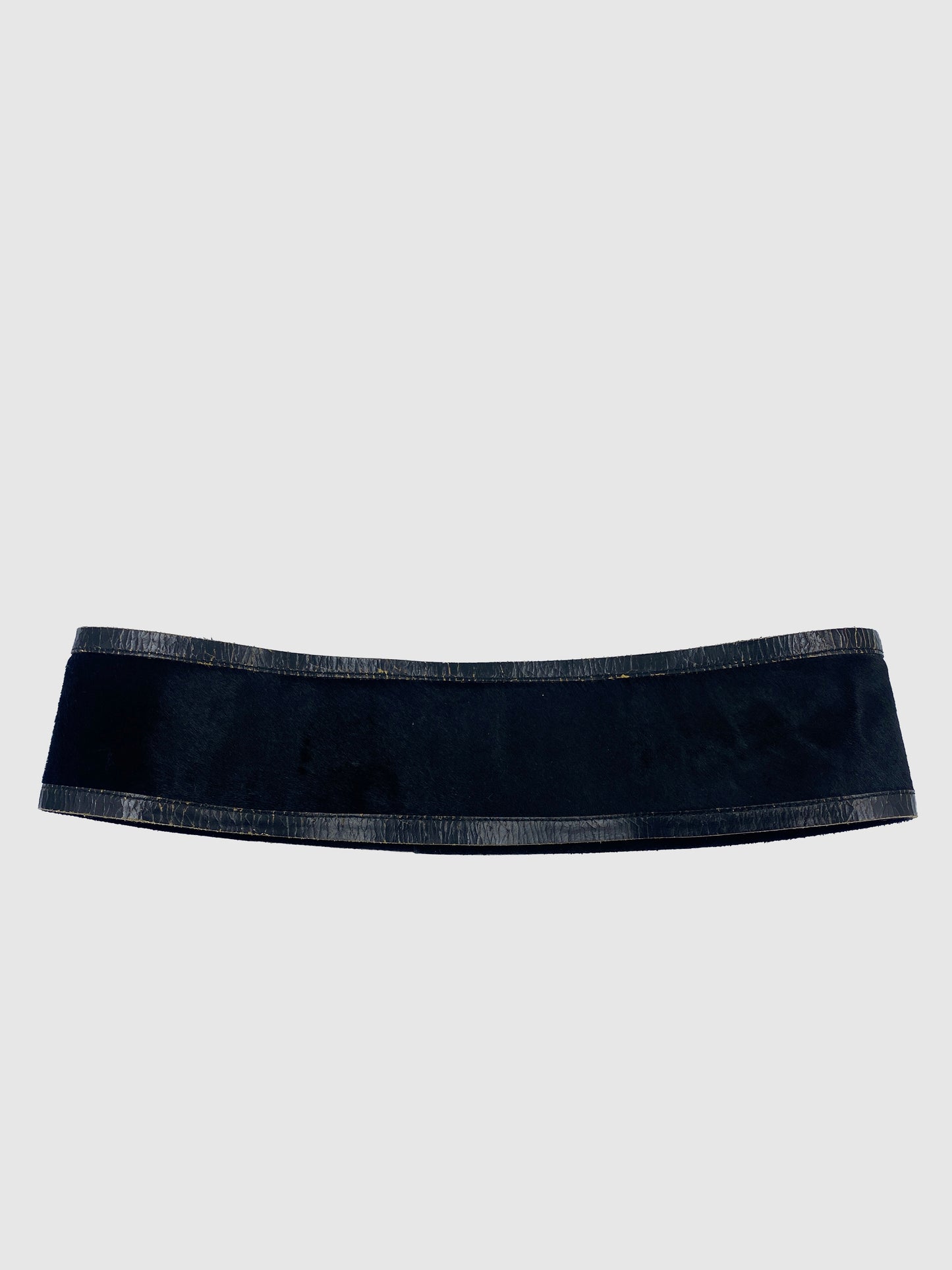Wide Double Buckle Leather Belt