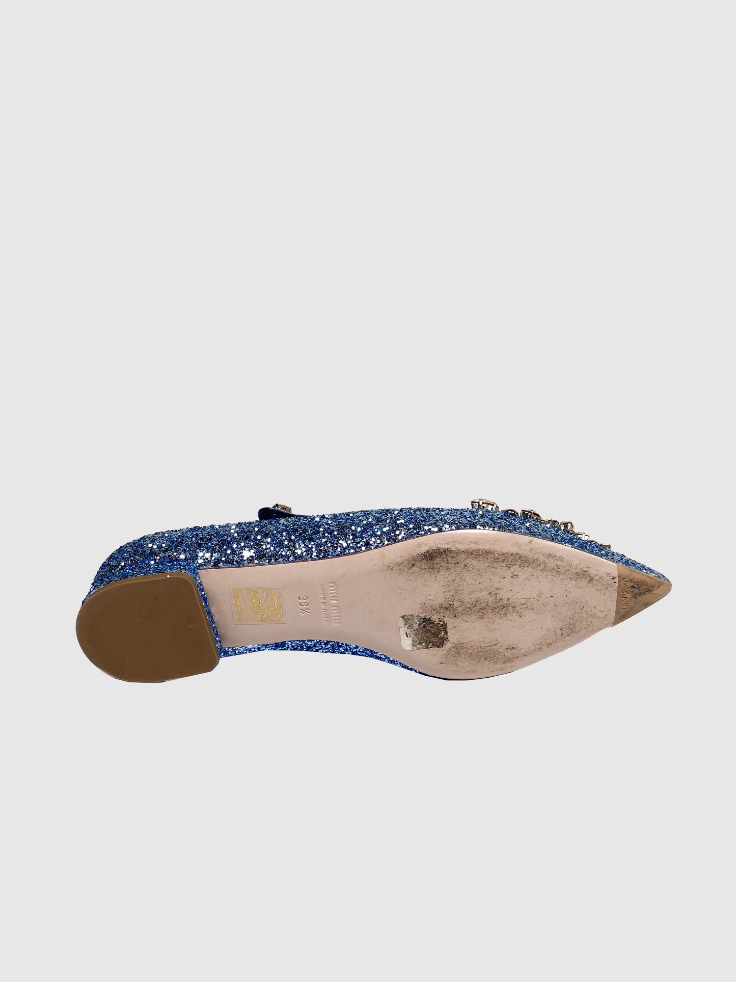 Sparkling Mary Jane Flats - Size 38.5