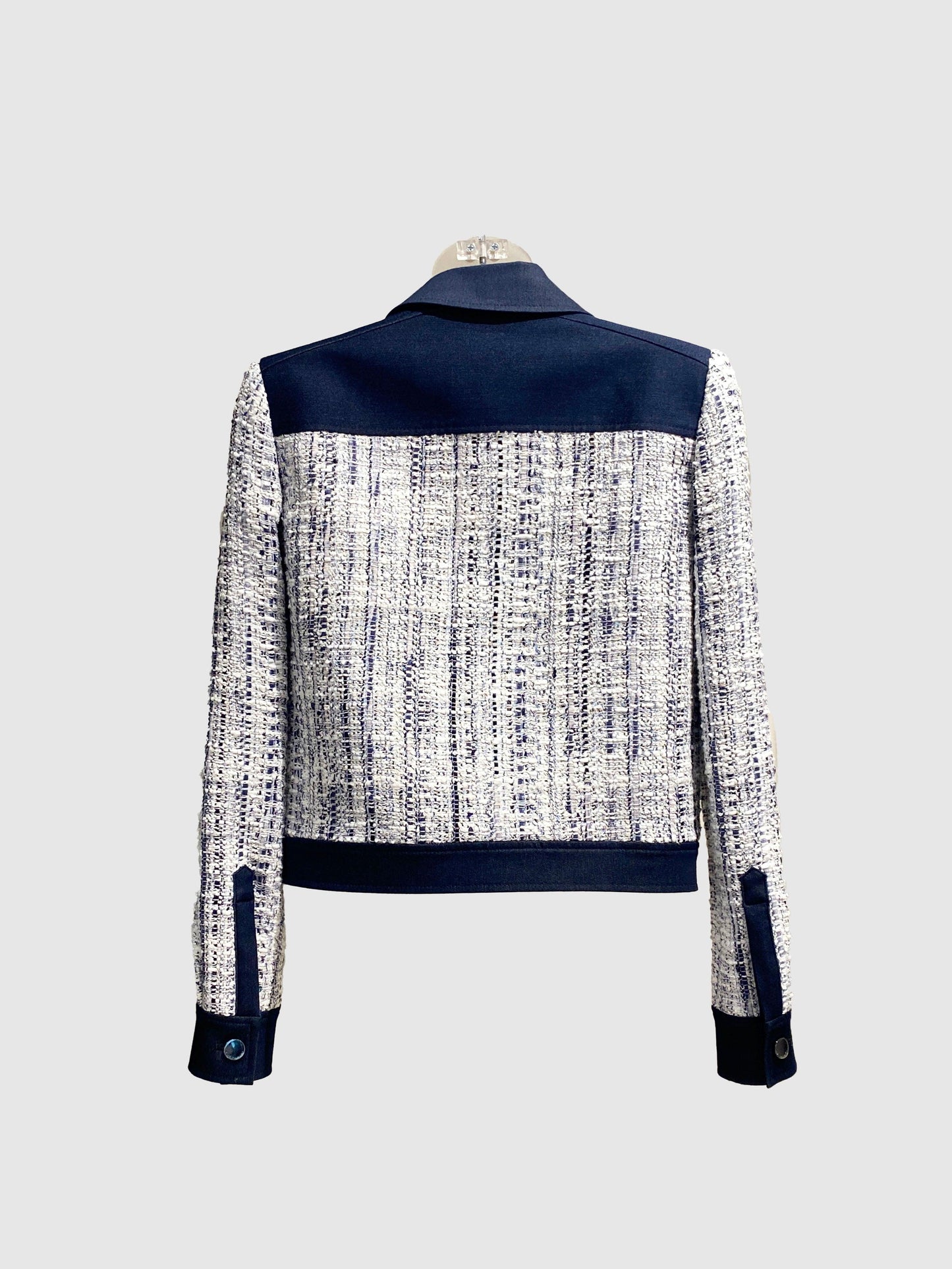 Elie Tahari White Tweed Denim Jacket - Size M