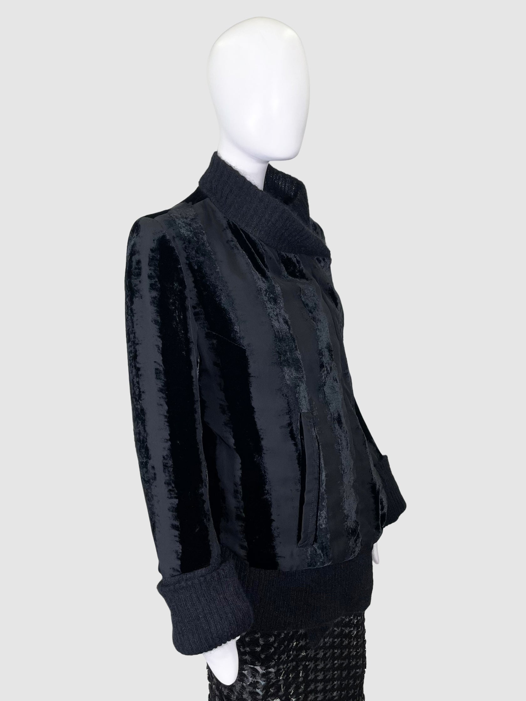 Stripe Velvet Jacket - Size 40