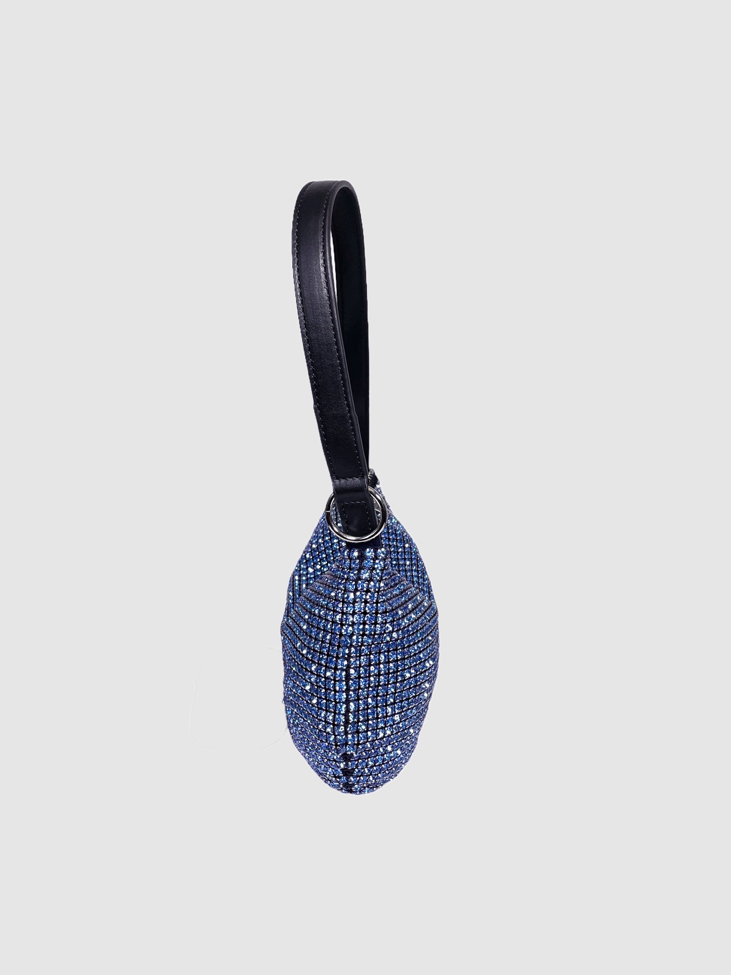 Blue Rhinestone Shoulder Bag with Loop