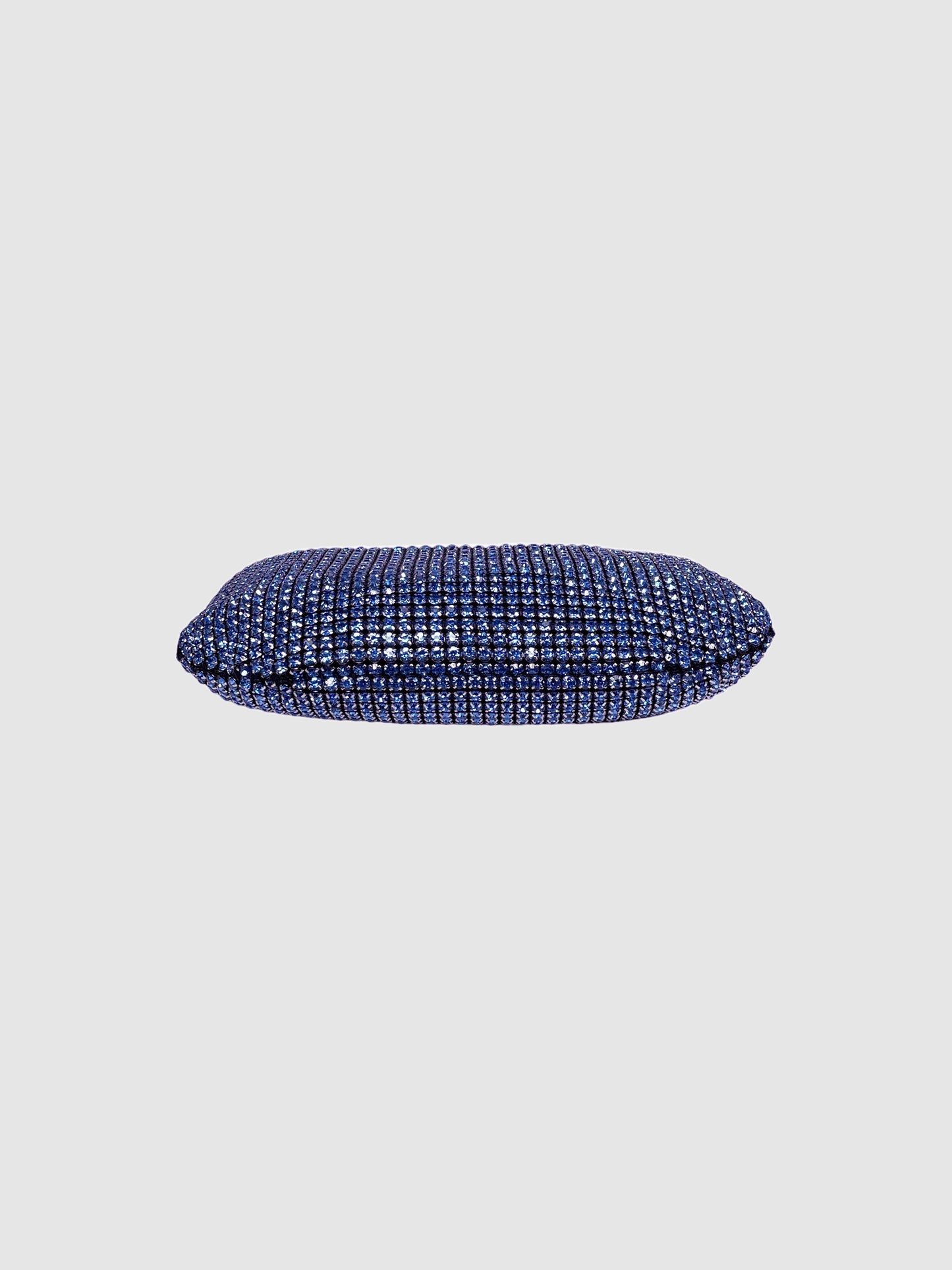 Blue Rhinestone Shoulder Bag with Loop