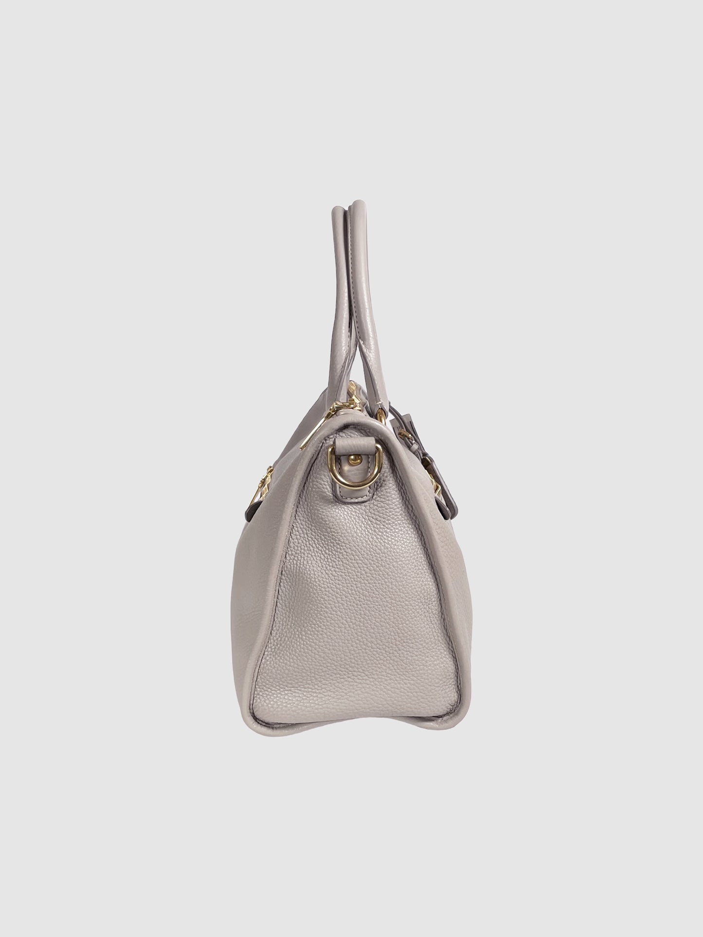 Prada Large Front Zip Convertible Satchel Vitello Phenix