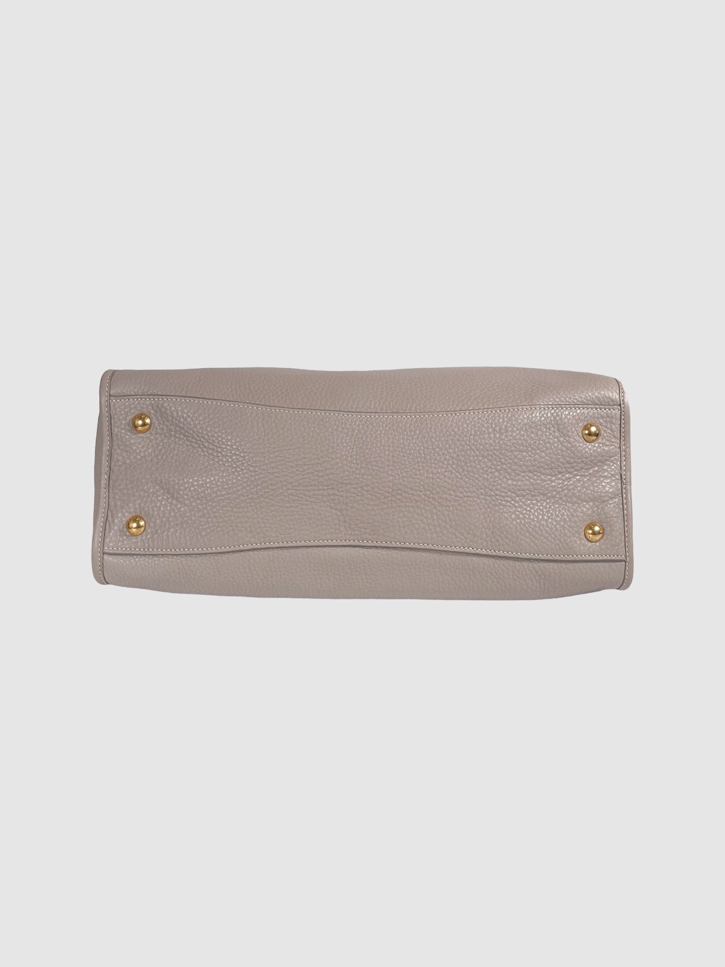 Prada Large Front Zip Convertible Satchel Vitello Phenix