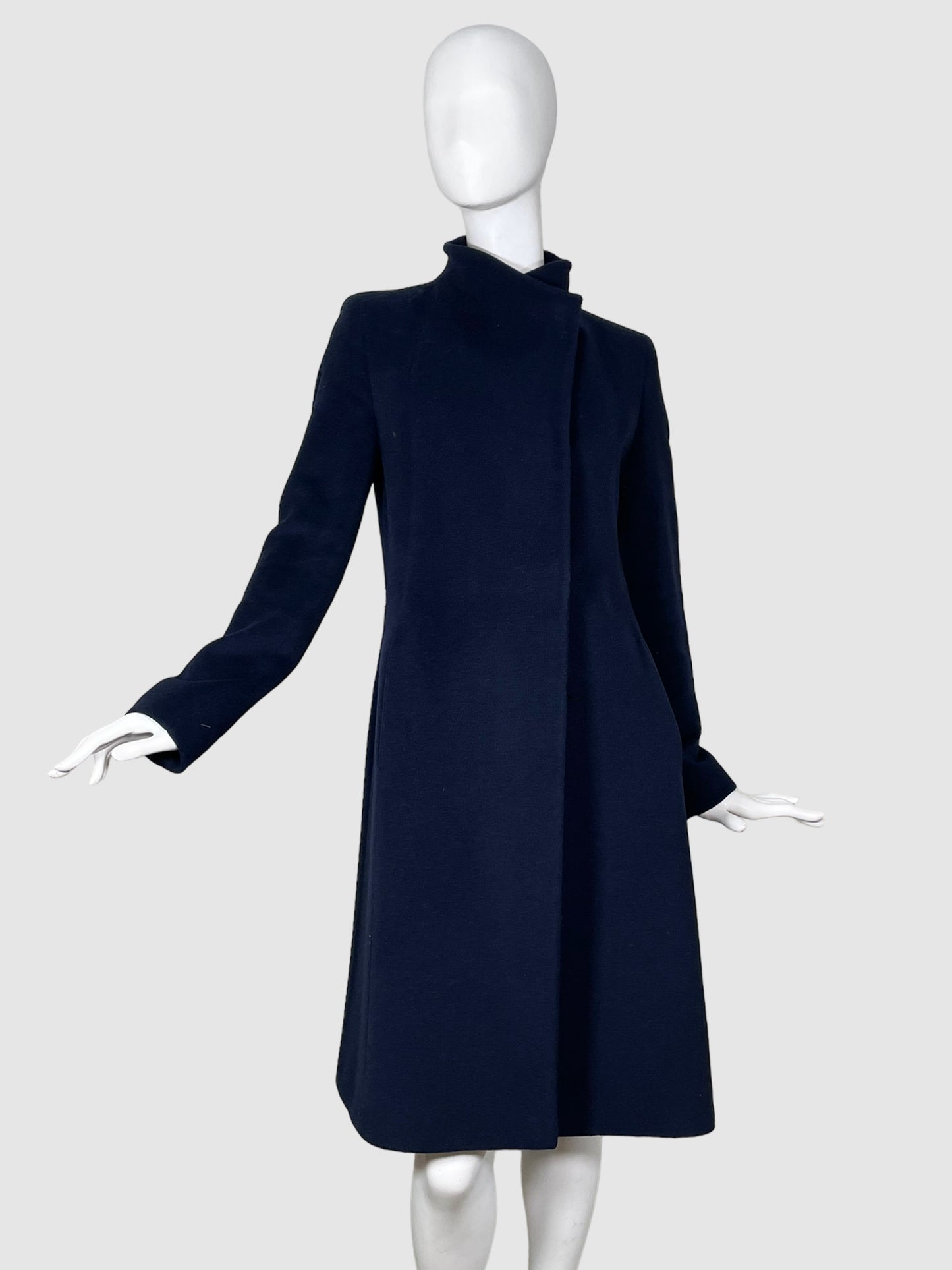 Wool Knee-Length Coat - Size 6