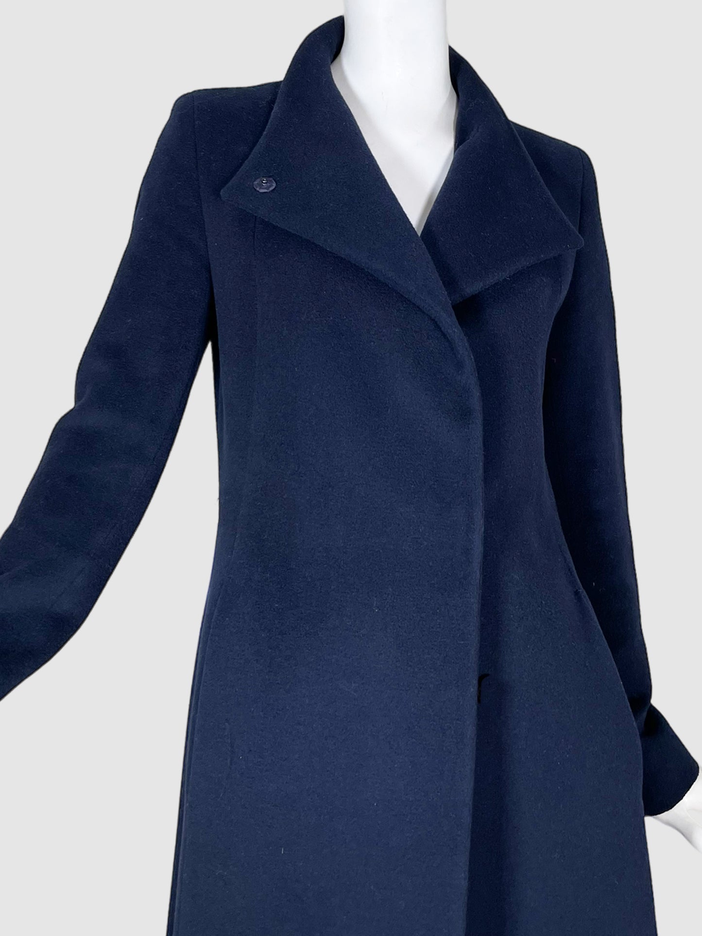 Wool Knee-Length Coat - Size 6