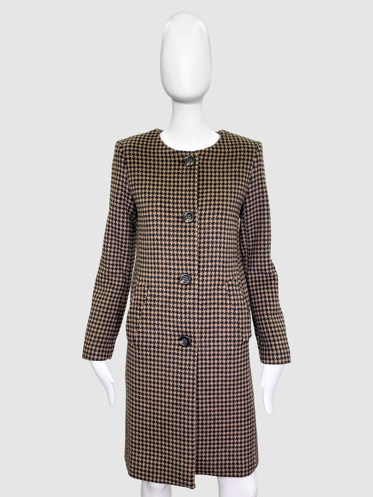 Ann Taylor Houndstooth Print Coat - Size XXS