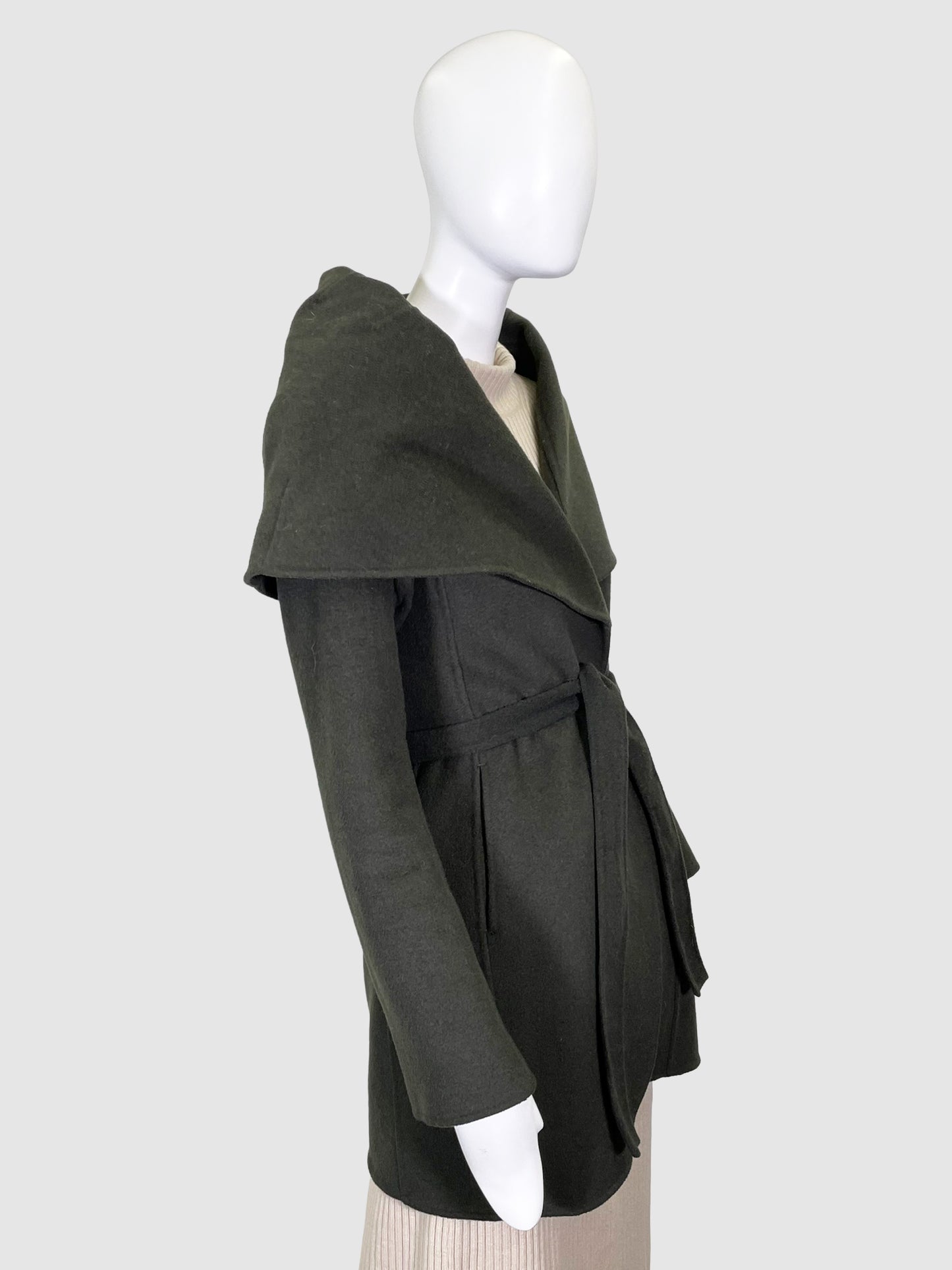 Karl Lagerfeld Wool Coat with Belt - Size M