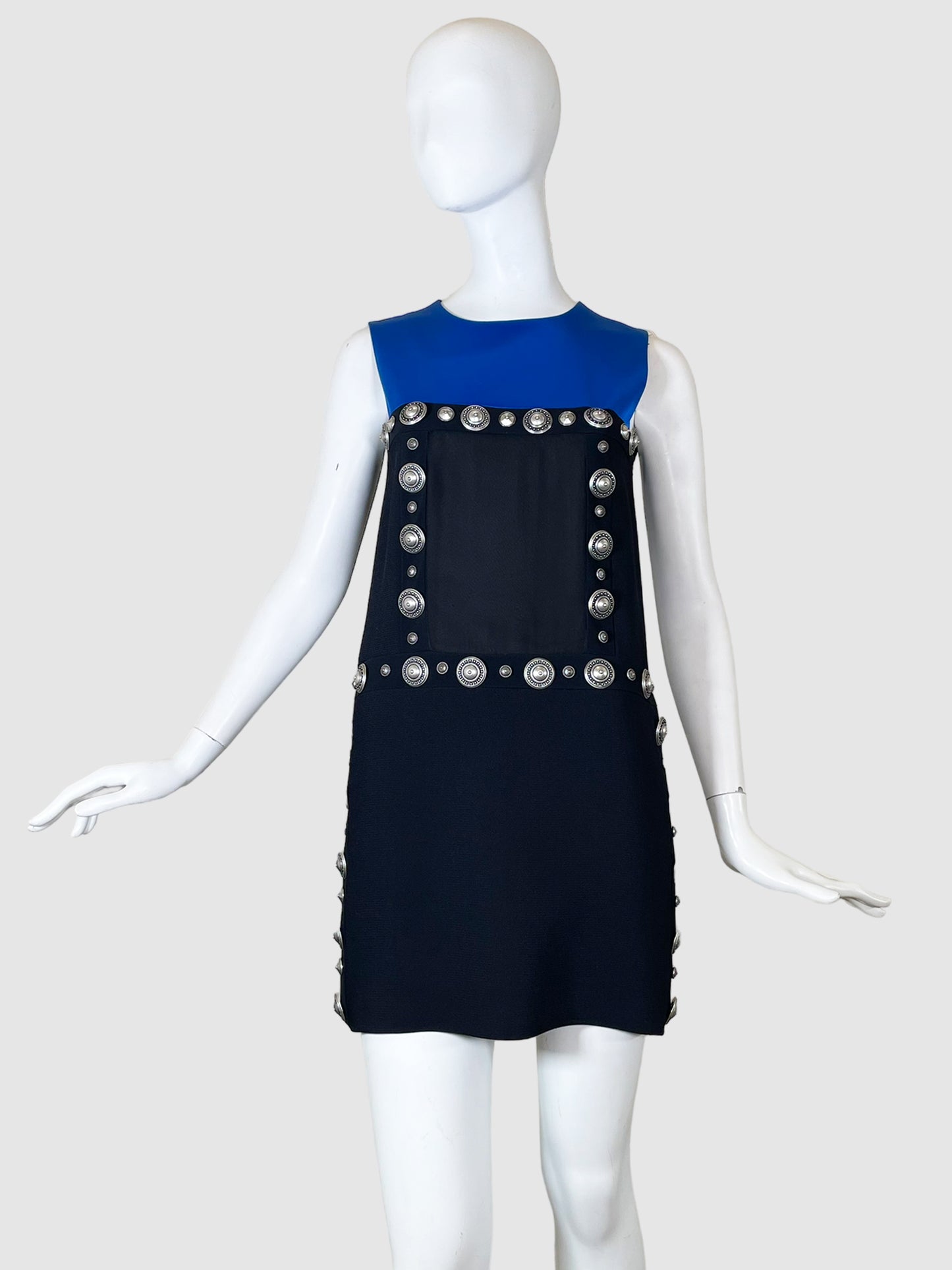 Sleeveless Colourblock Mini Dress - Size 40