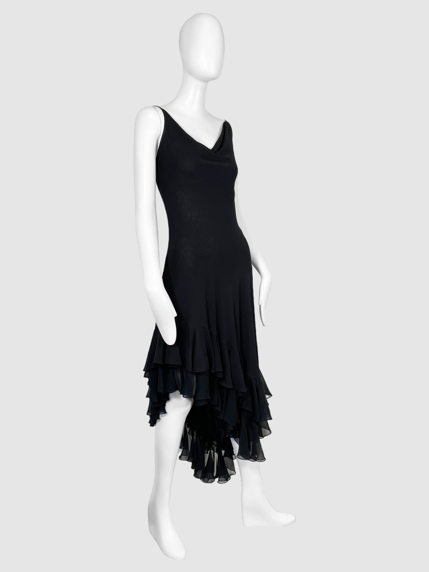 Wayne Clark Cowl Neck Asymmetrical Dress - Size 8