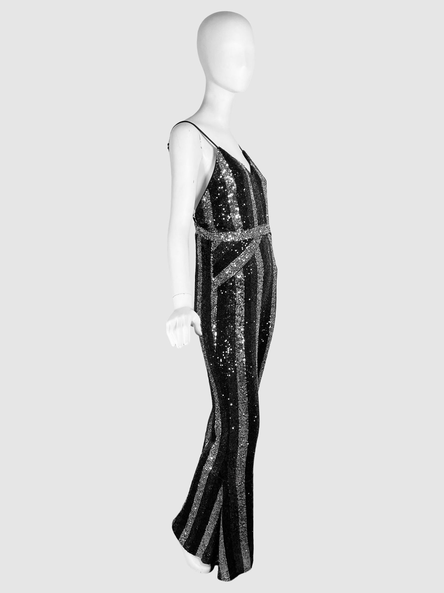 Sequin V-Neck Jumpsuit - Size M