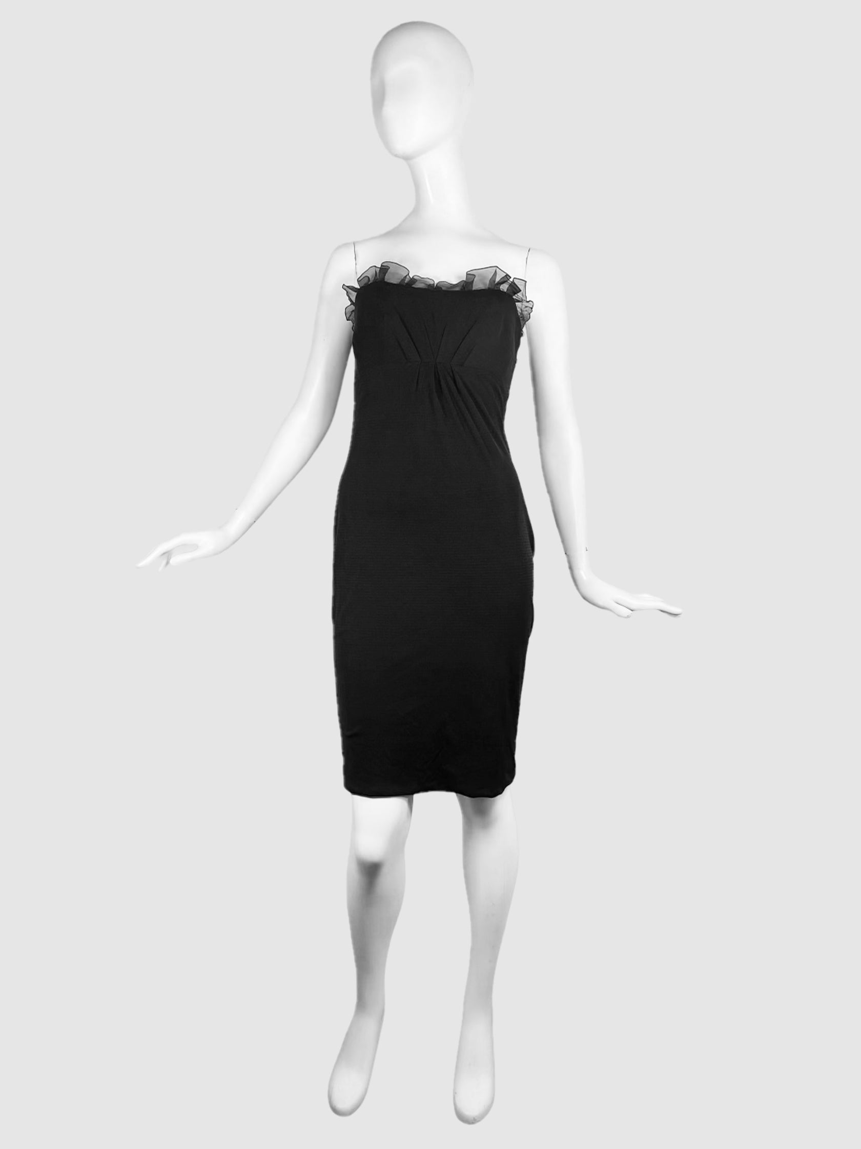 Strapless Lace Trim Bodycon Dress - Size XS