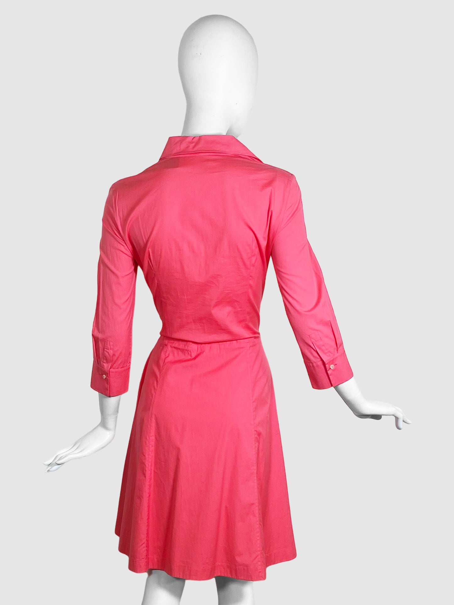 V-Neck Dress with Ruching - Size 36
