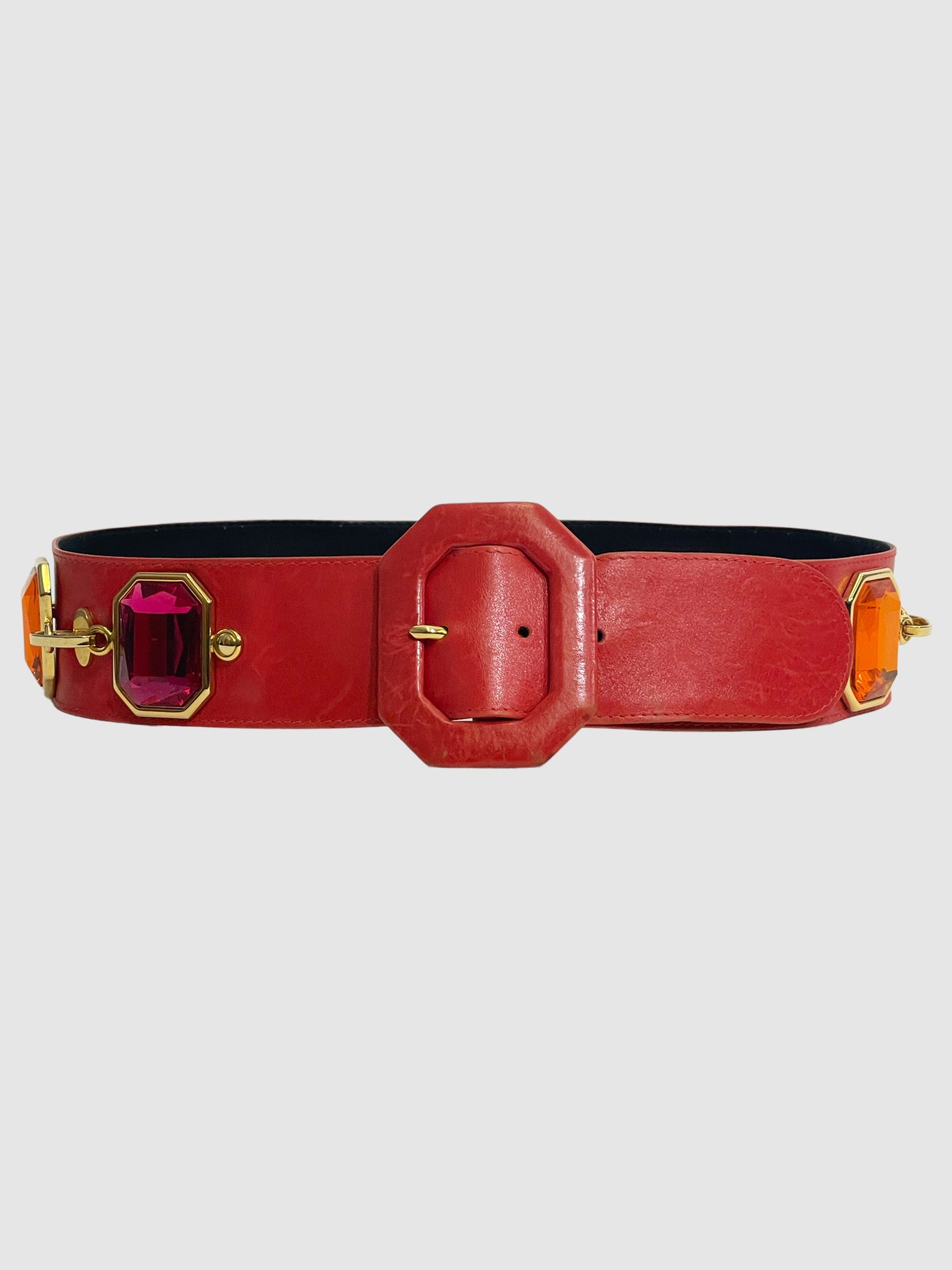 Wide Crystal Embellished Belt - Size 40
