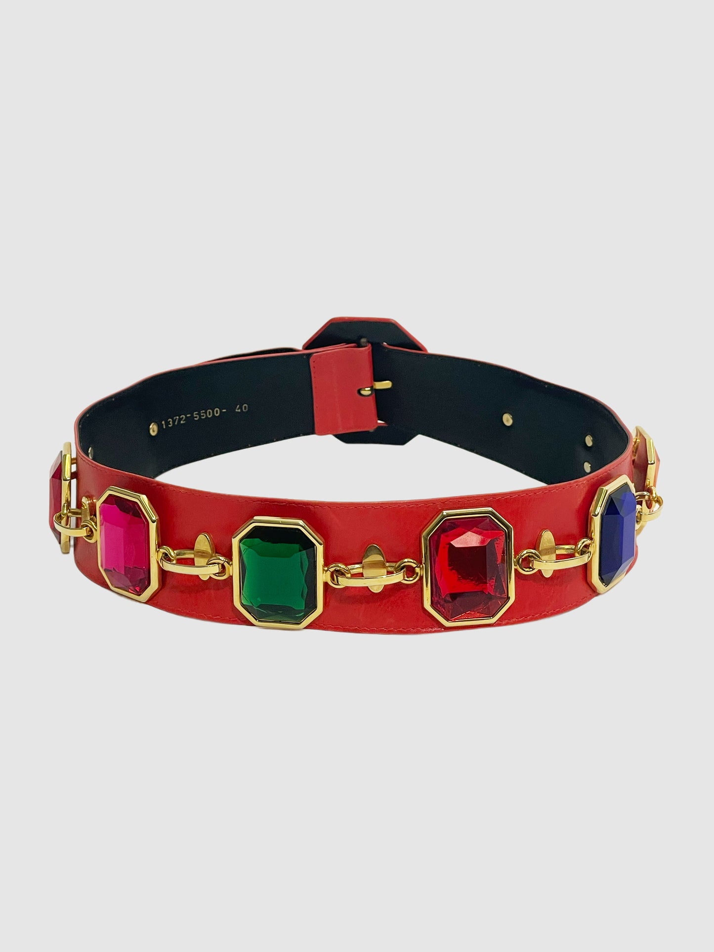 Wide Crystal Embellished Belt - Size 40