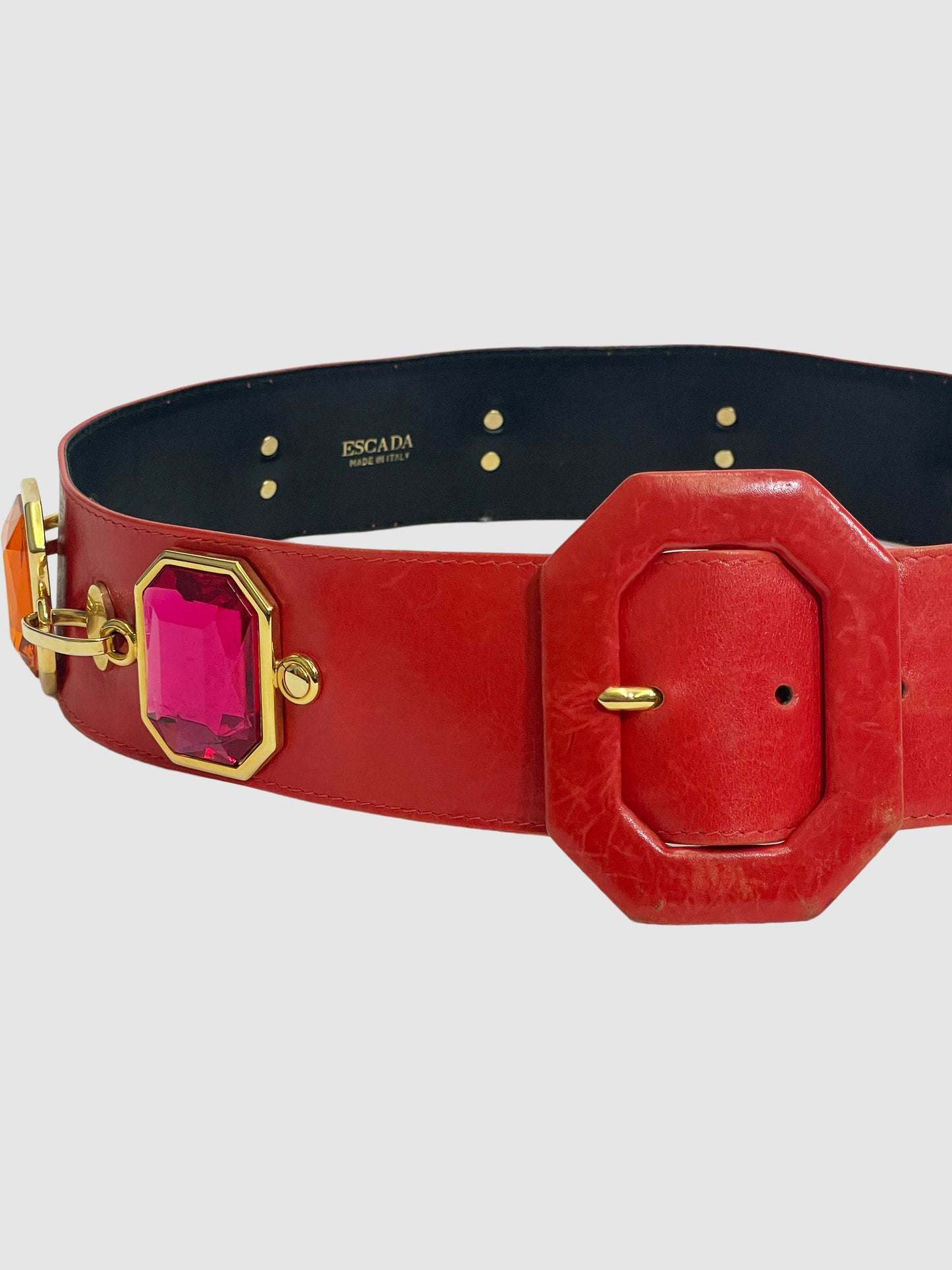 Wide Crystal Embellished Belt - Size 40