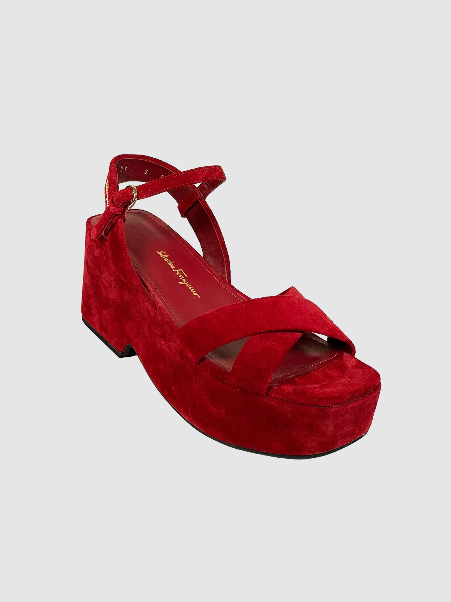 Salvatore Ferragamo Suede Platform Sandals - Size 6