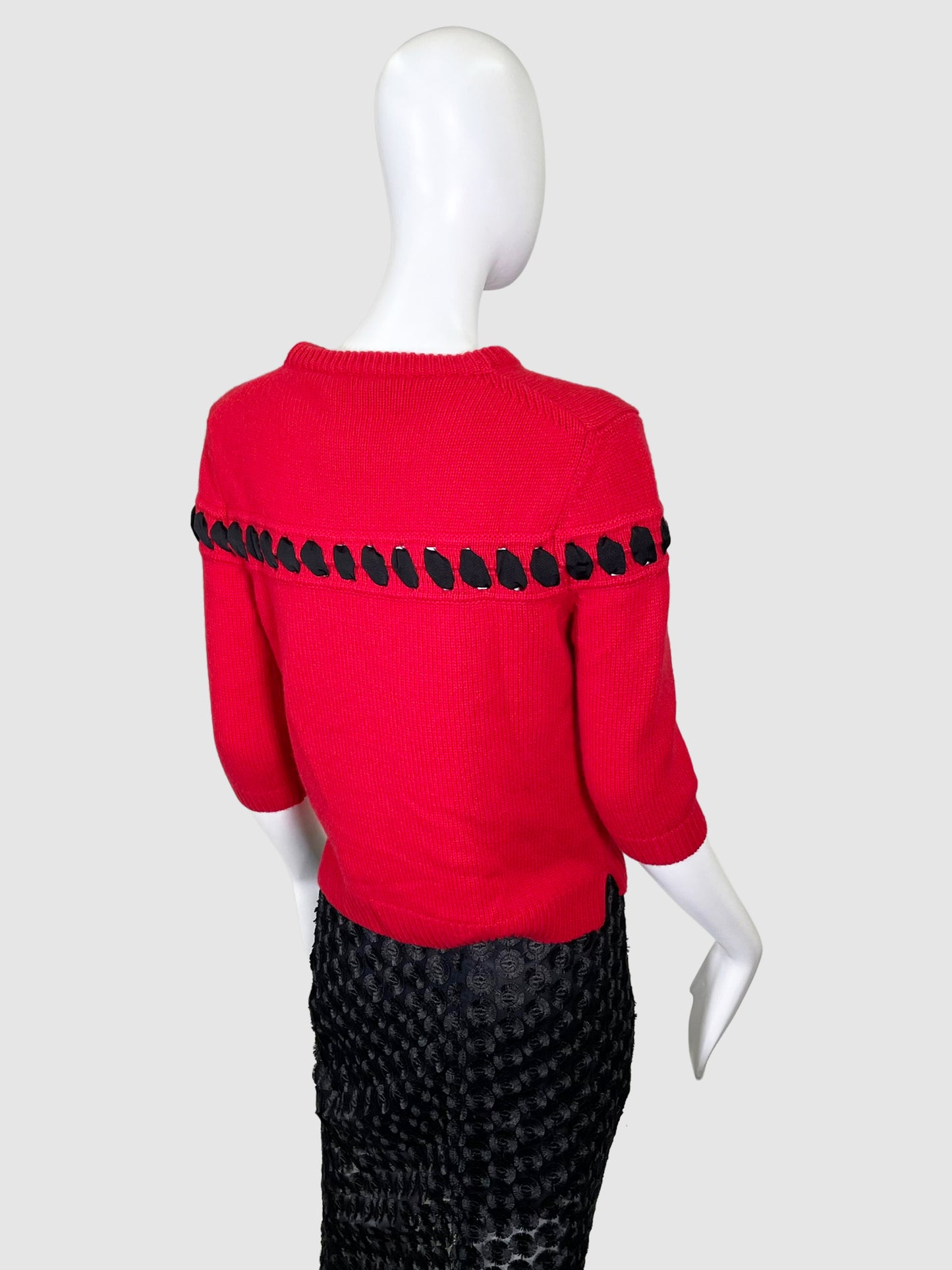 Cashmere Ribbon Stitch Sweater - Size 40