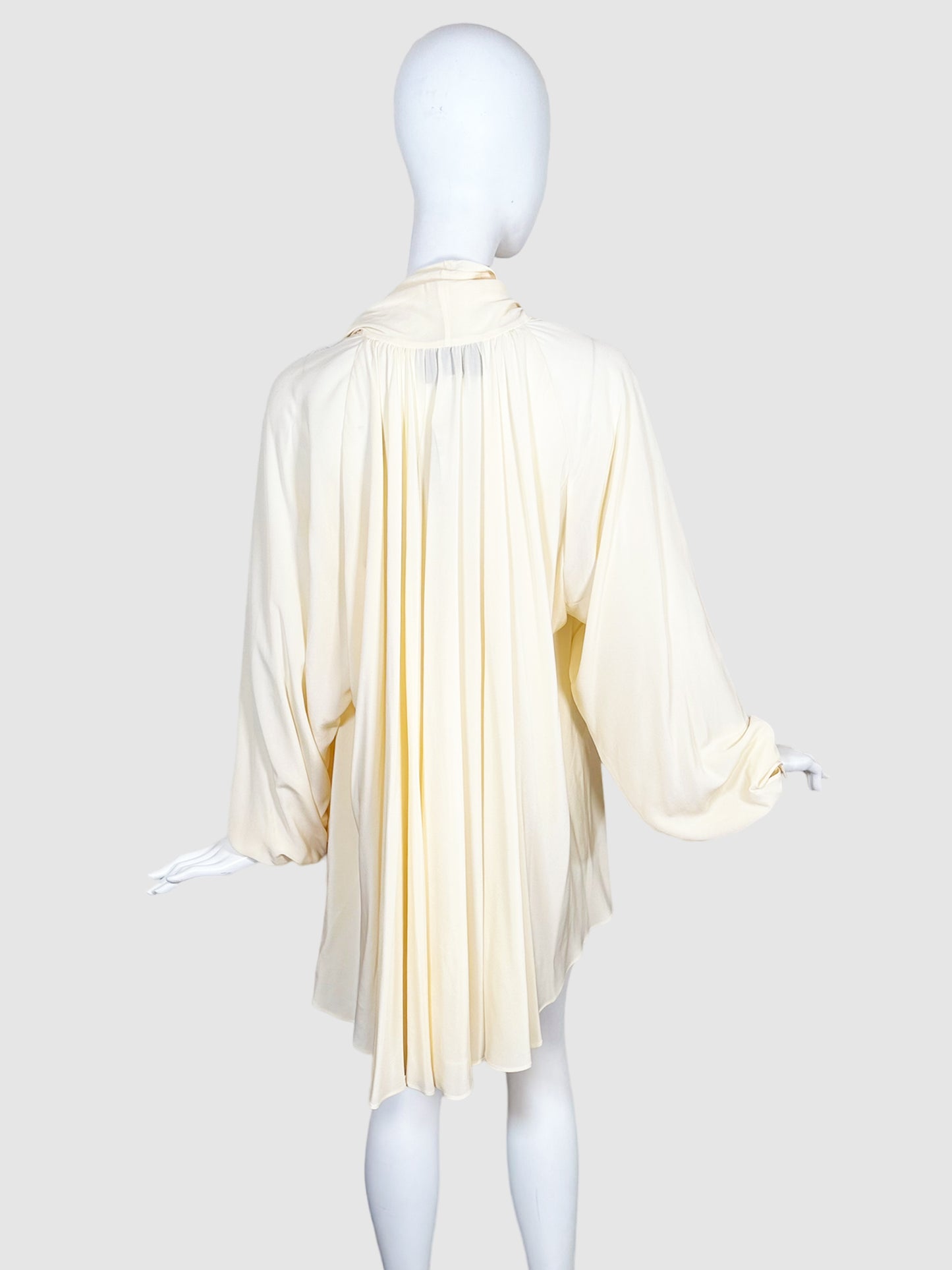 Gucci Silk Blouse with Pleated Back - Size 42