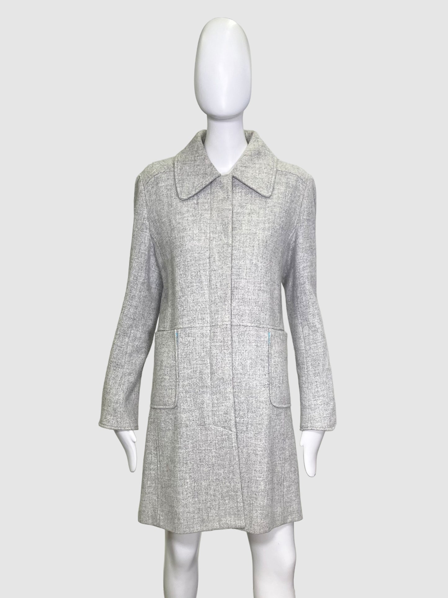 Holt Renfrew Grey Wool Coat - Size M