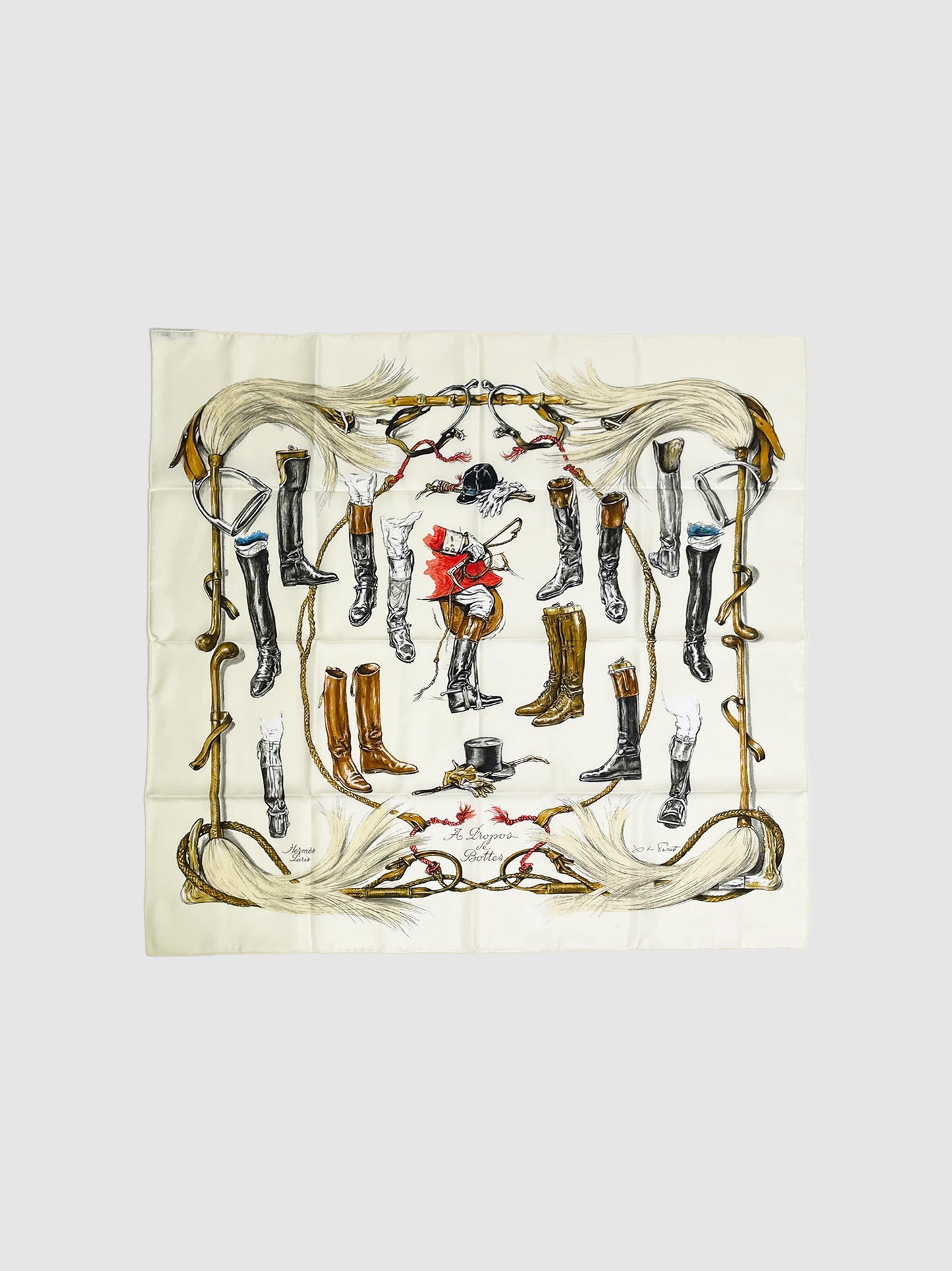 1962 "A Propos de Bottes" Silk Scarf