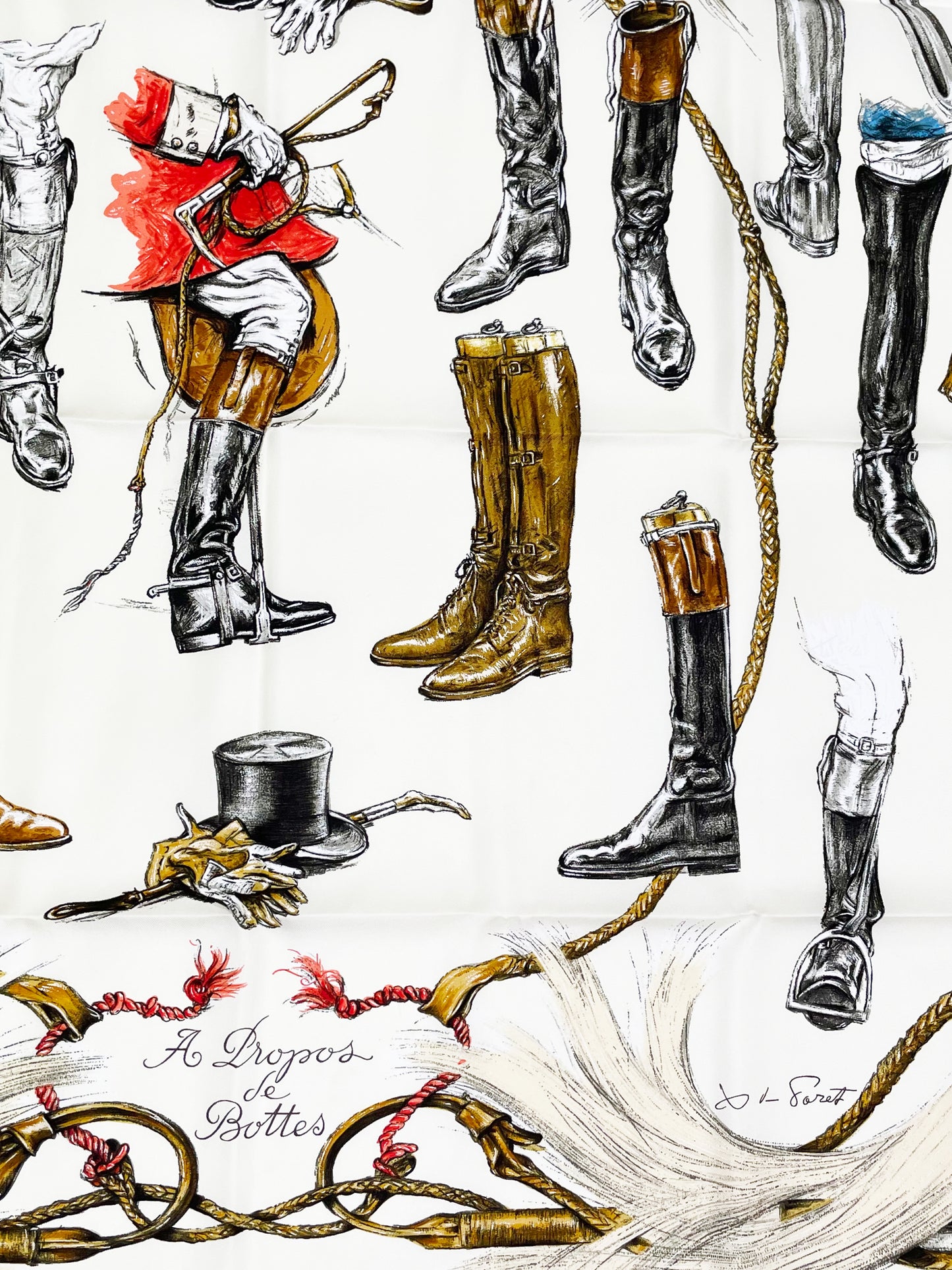 1962 "A Propos de Bottes" Silk Scarf