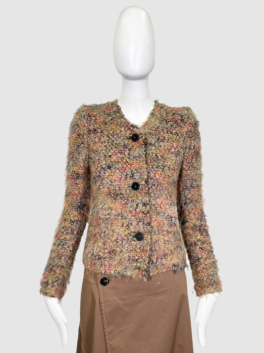 Tweed Button Up Cardigan - Size 34.