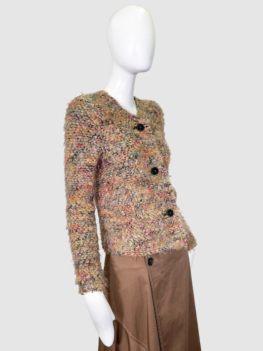 Tweed Button Up Cardigan - Size 34.