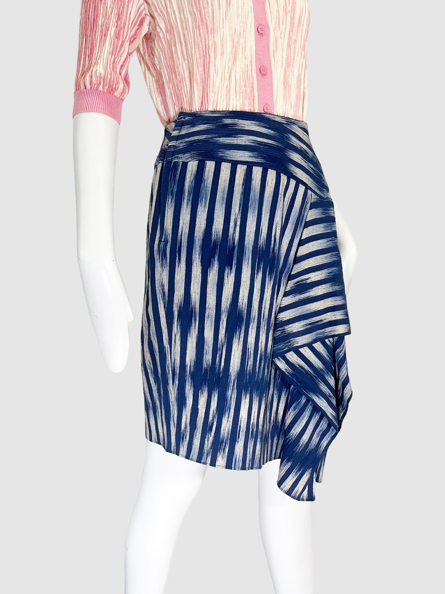 Printed Asymmetrical Mini Skirt - Size 6
