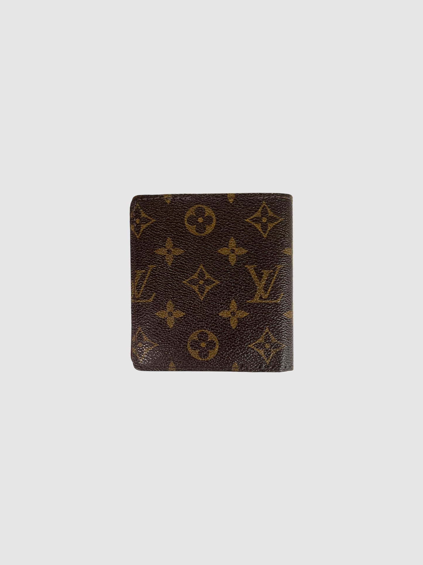 Louis Vuitton Brown Leather Monogram Bifold Wallet