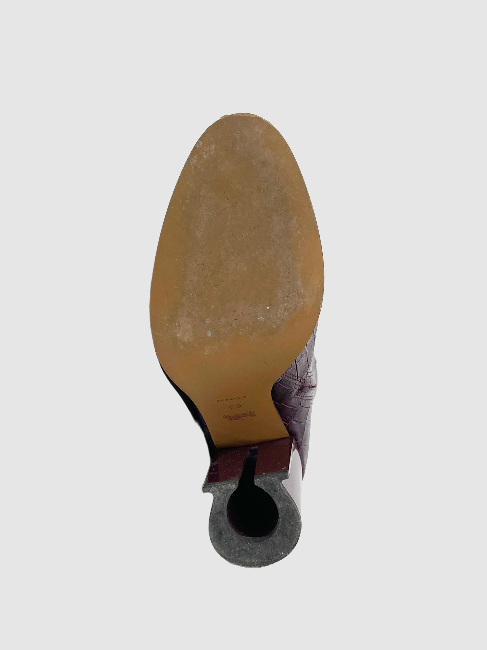 Tall Reptile Print Boots - Size 6.5