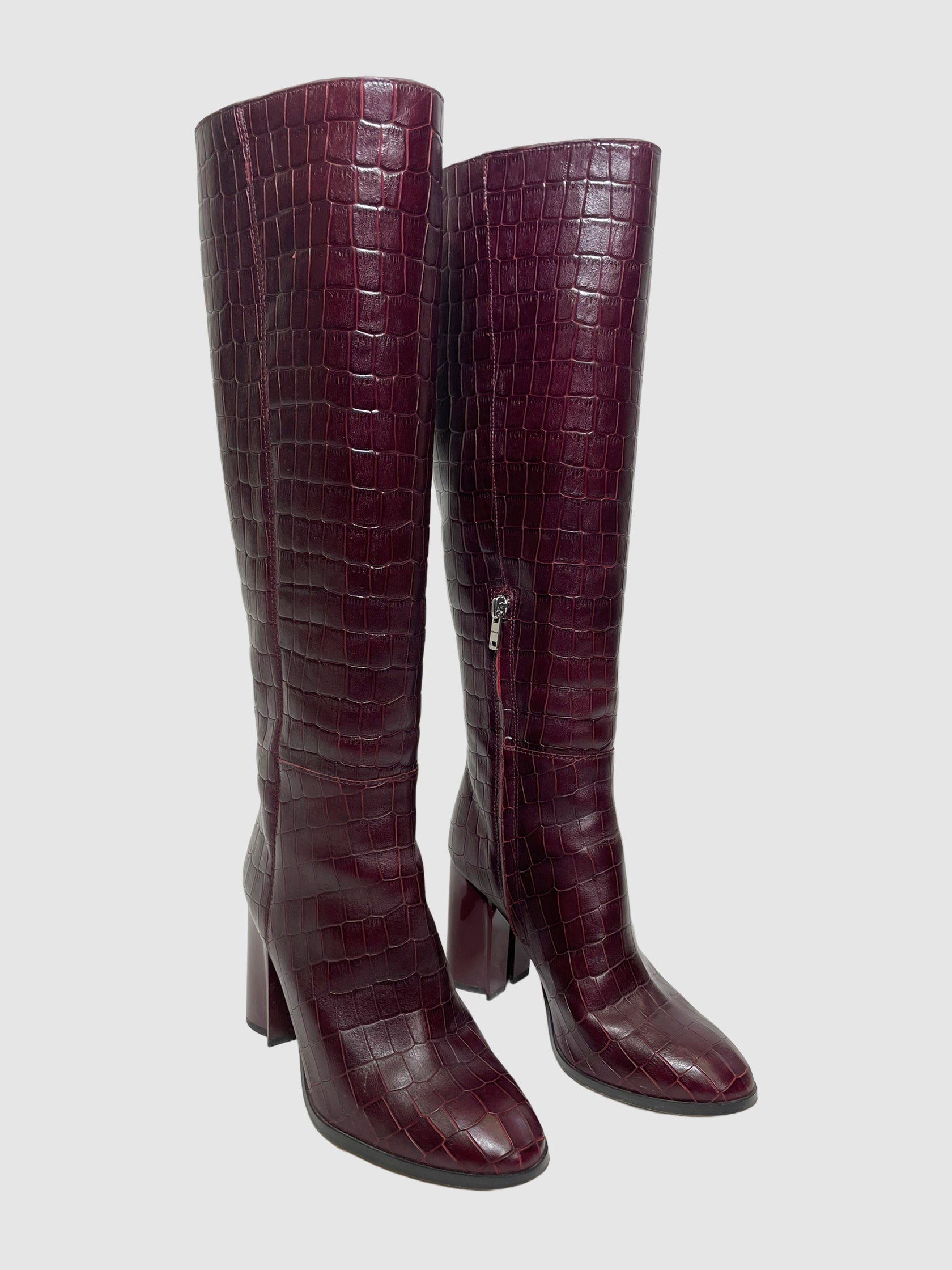 Tall Reptile Print Boots - Size 6.5