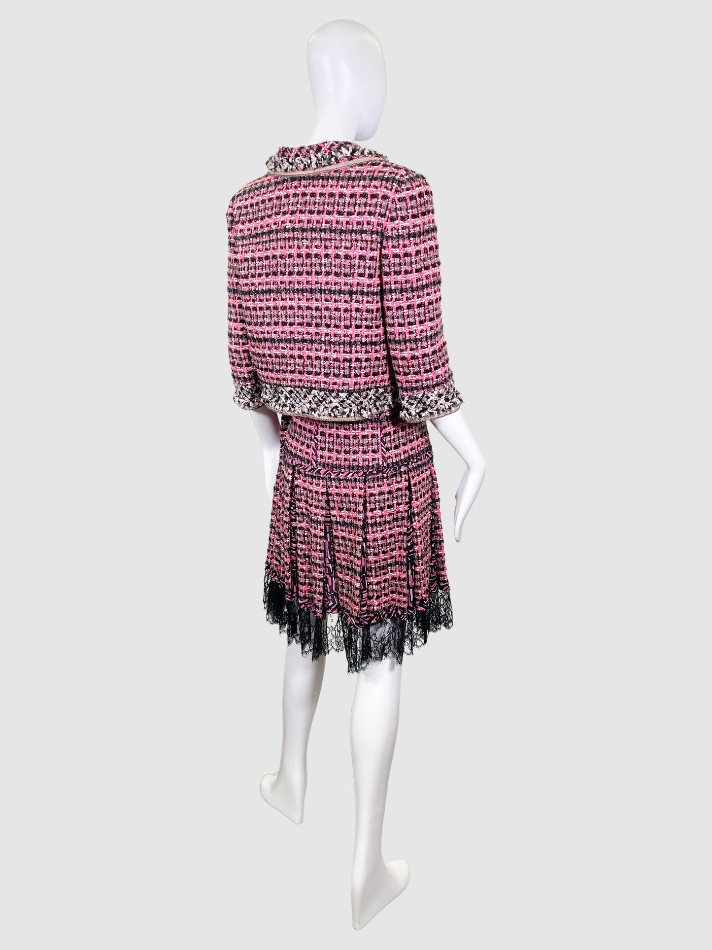 Tweed Jacket and Skirt 2-Piece Set - Size 10