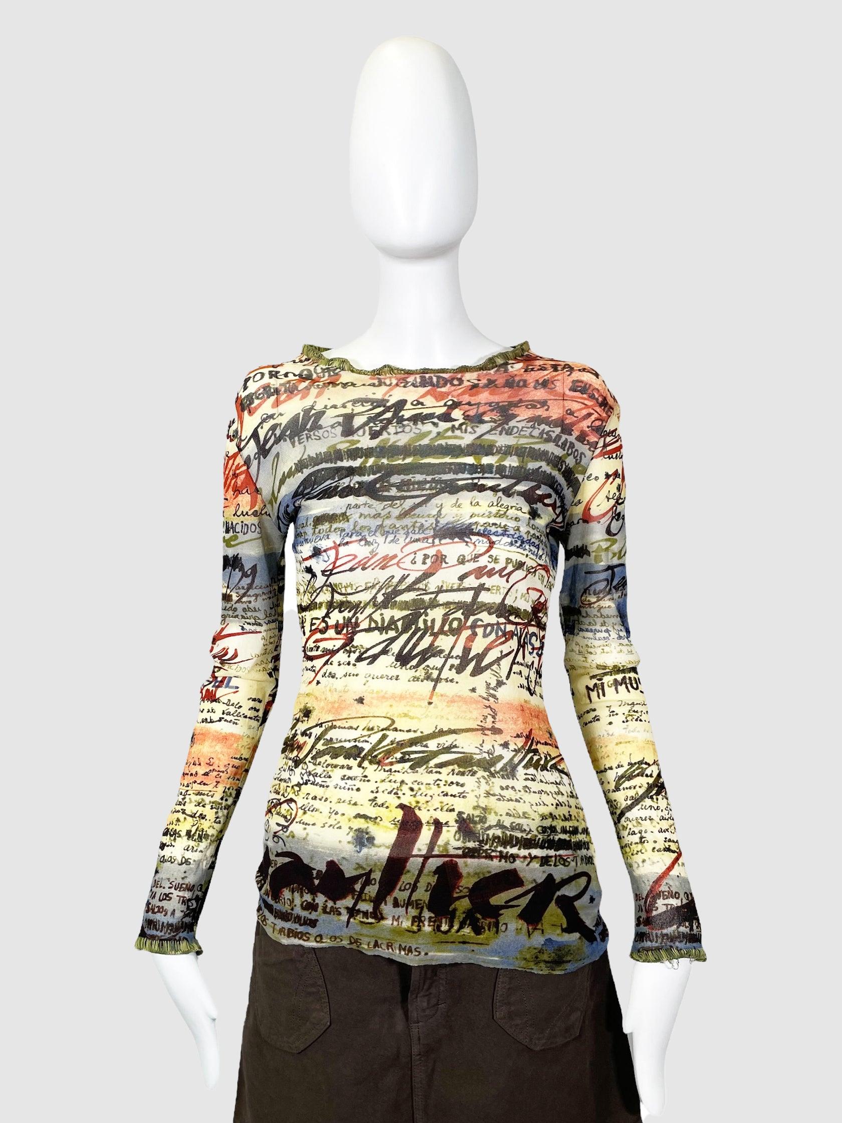 Jean Paul Gaultier Long Sleeve Mesh selling Top