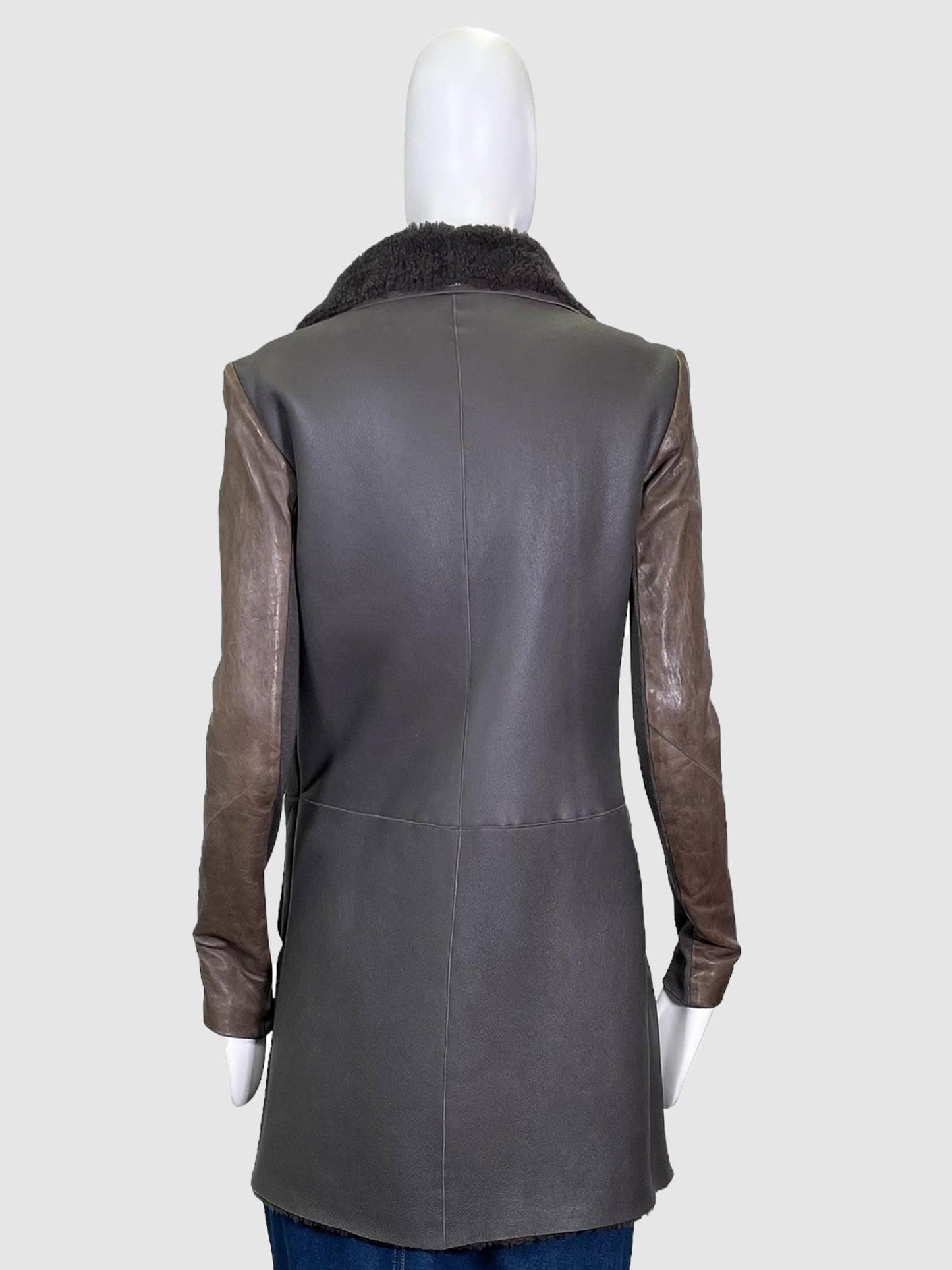 Rick Owens Shearling Jacket - Size 10 - Second Nature Boutique