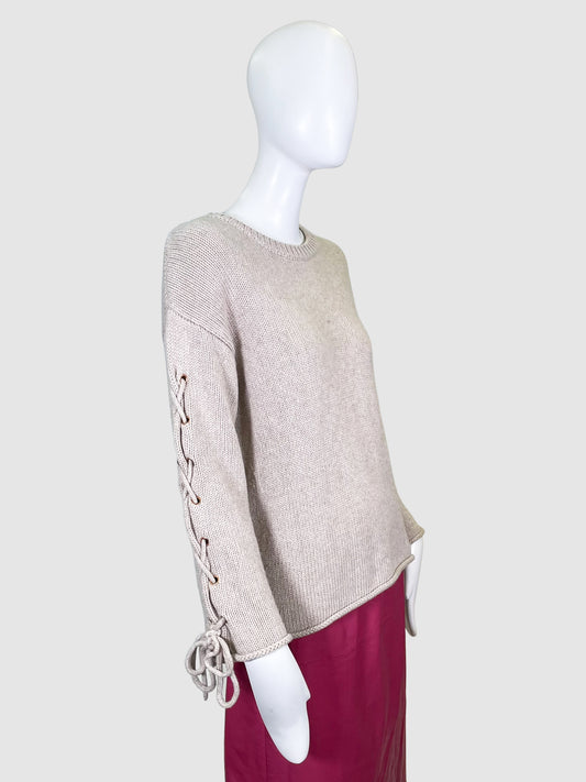 Lace Up Sleeve Sweater - Size S