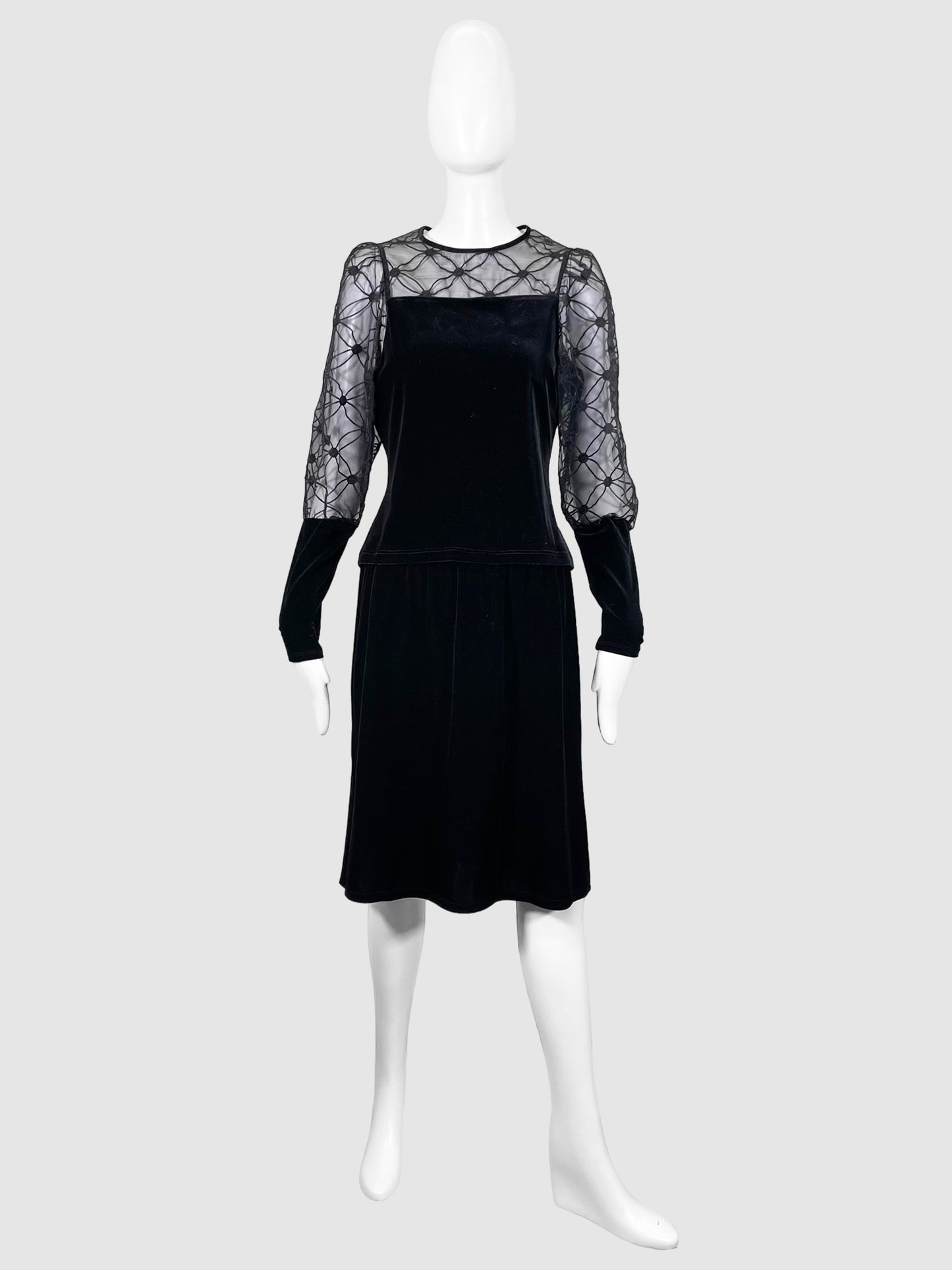Velvet and Mesh 3-Piece Set - Size 42