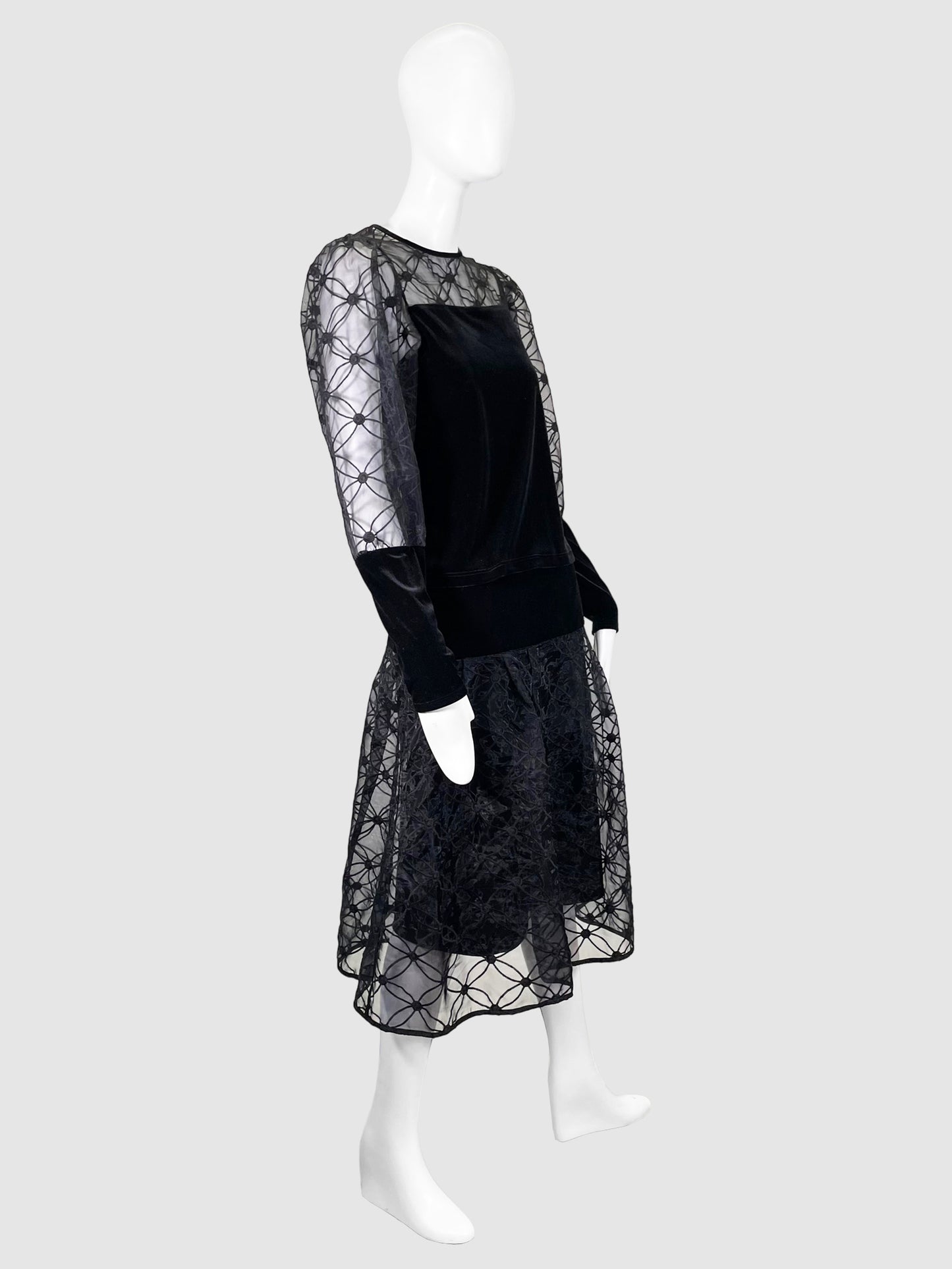 Velvet and Mesh 3-Piece Set - Size 42