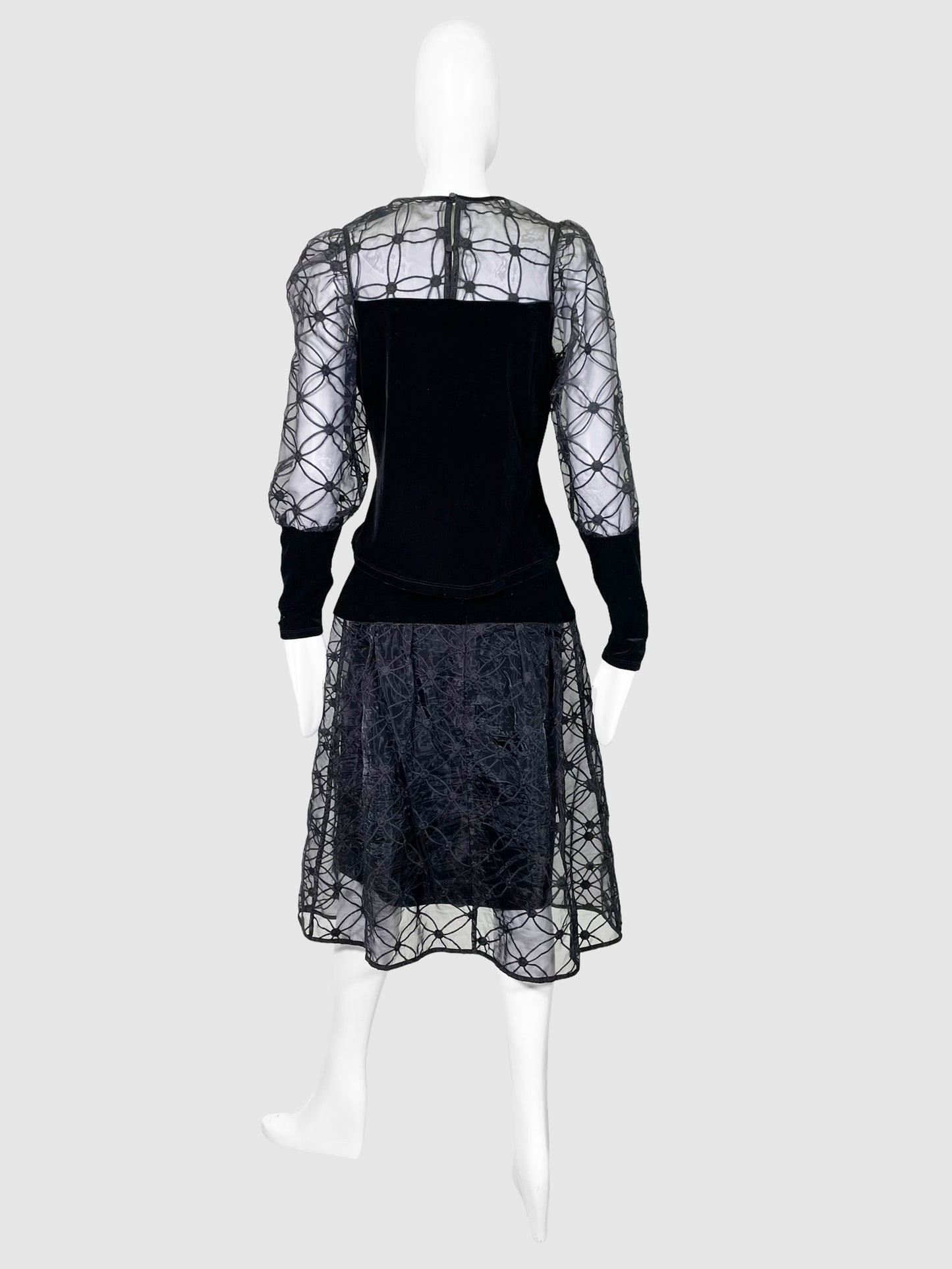 Velvet and Mesh 3-Piece Set - Size 42