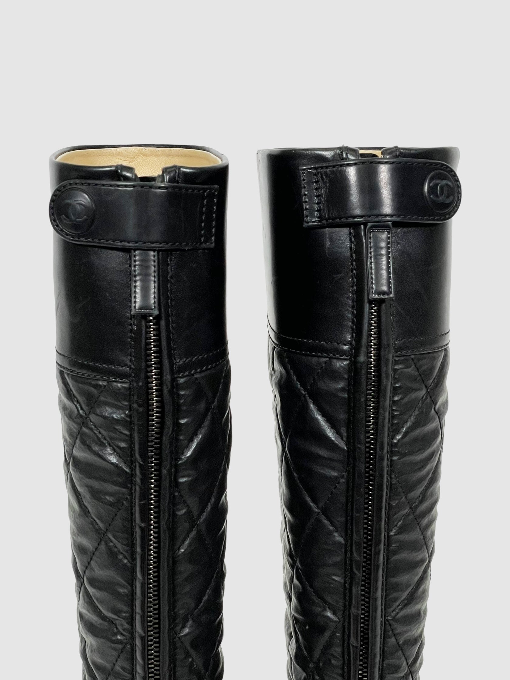 Tall Leather Riding Boots - Size 39
