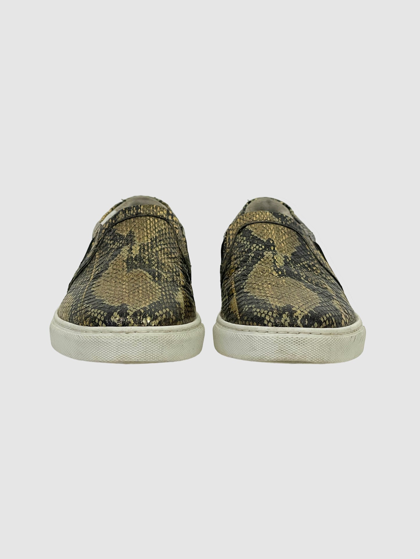 Lanvin Reptile Print Slip-On Sneakers - Size 38