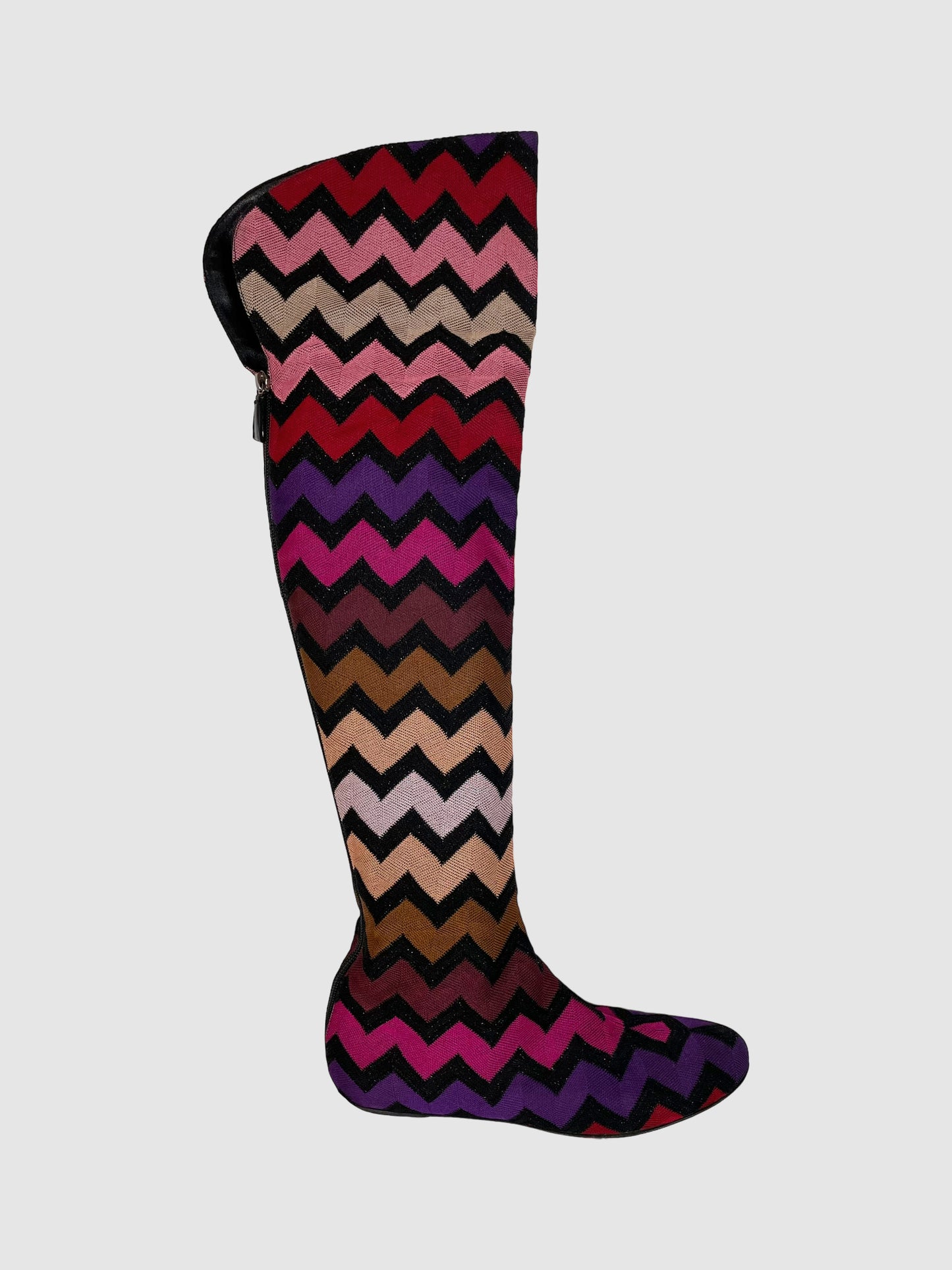 Missoni Chevron Print Over-the-Knee Boots - Size 39