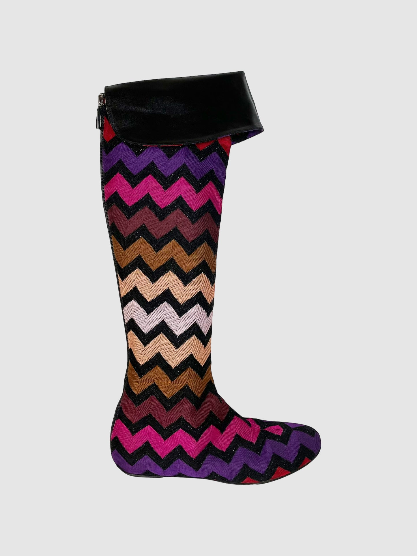 Missoni Chevron Print Over-the-Knee Boots - Size 39