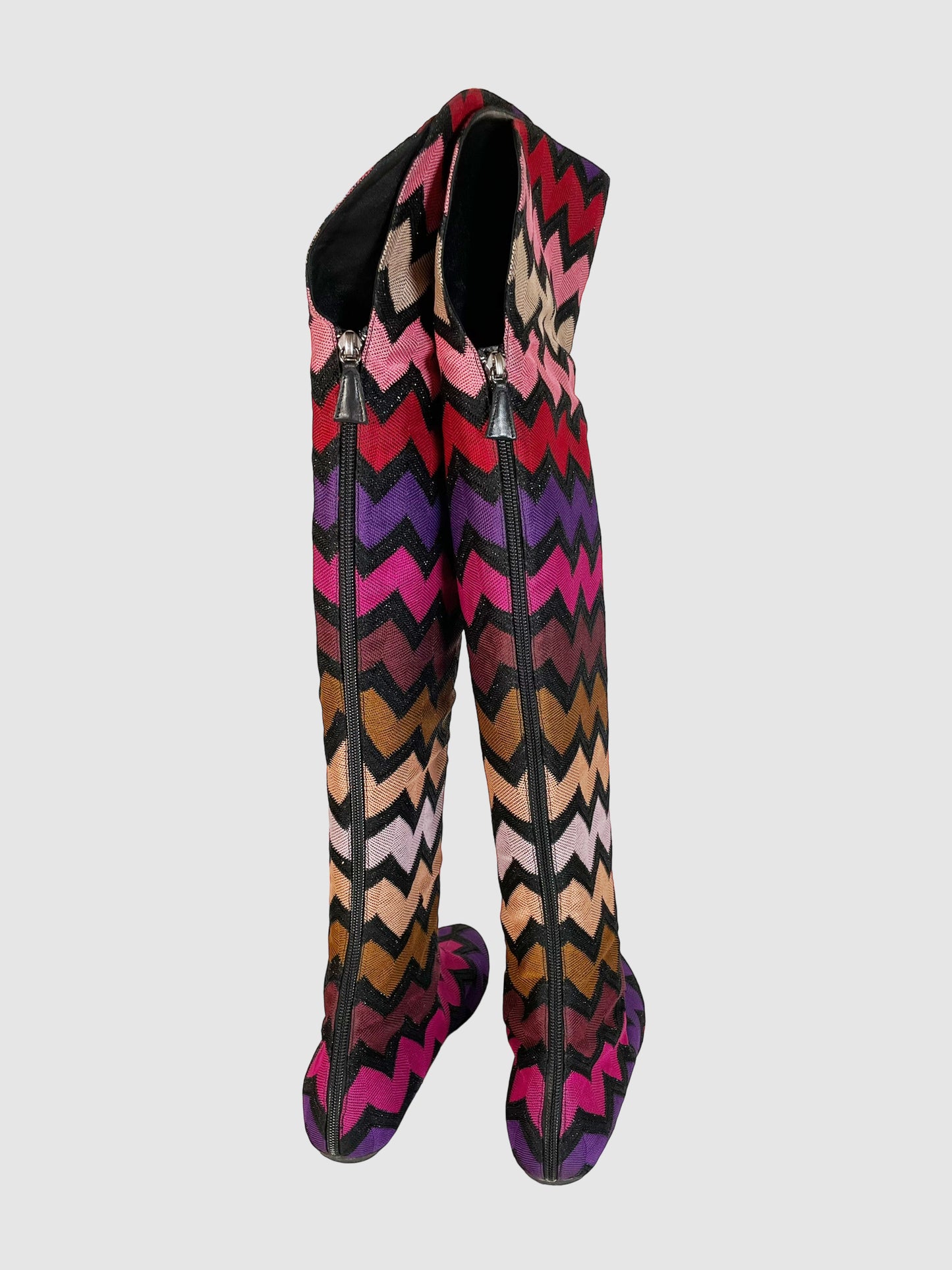 Missoni Chevron Print Over-the-Knee Boots - Size 39