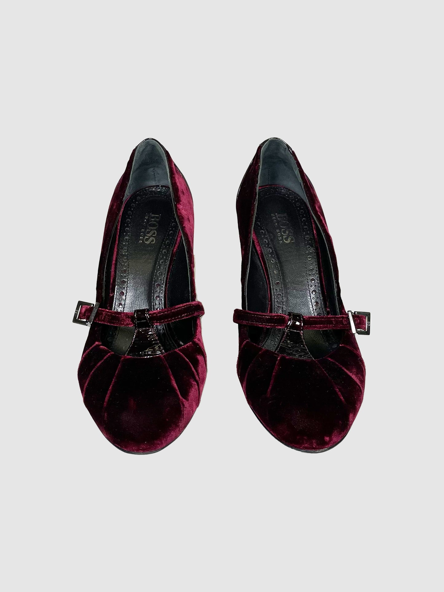 Hugo Boss Velvet Pleated Pumps - Size 37.5
