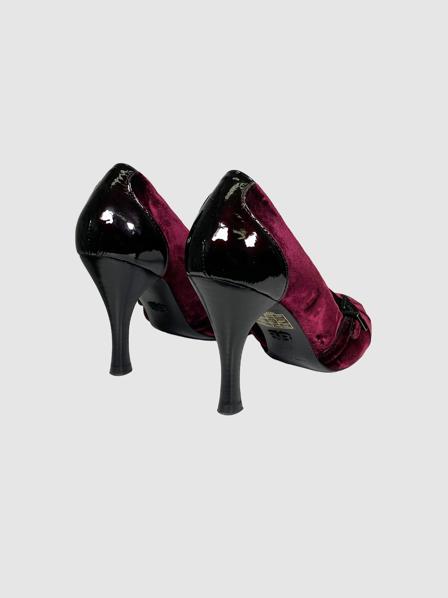 Hugo Boss Velvet Pleated Pumps - Size 37.5